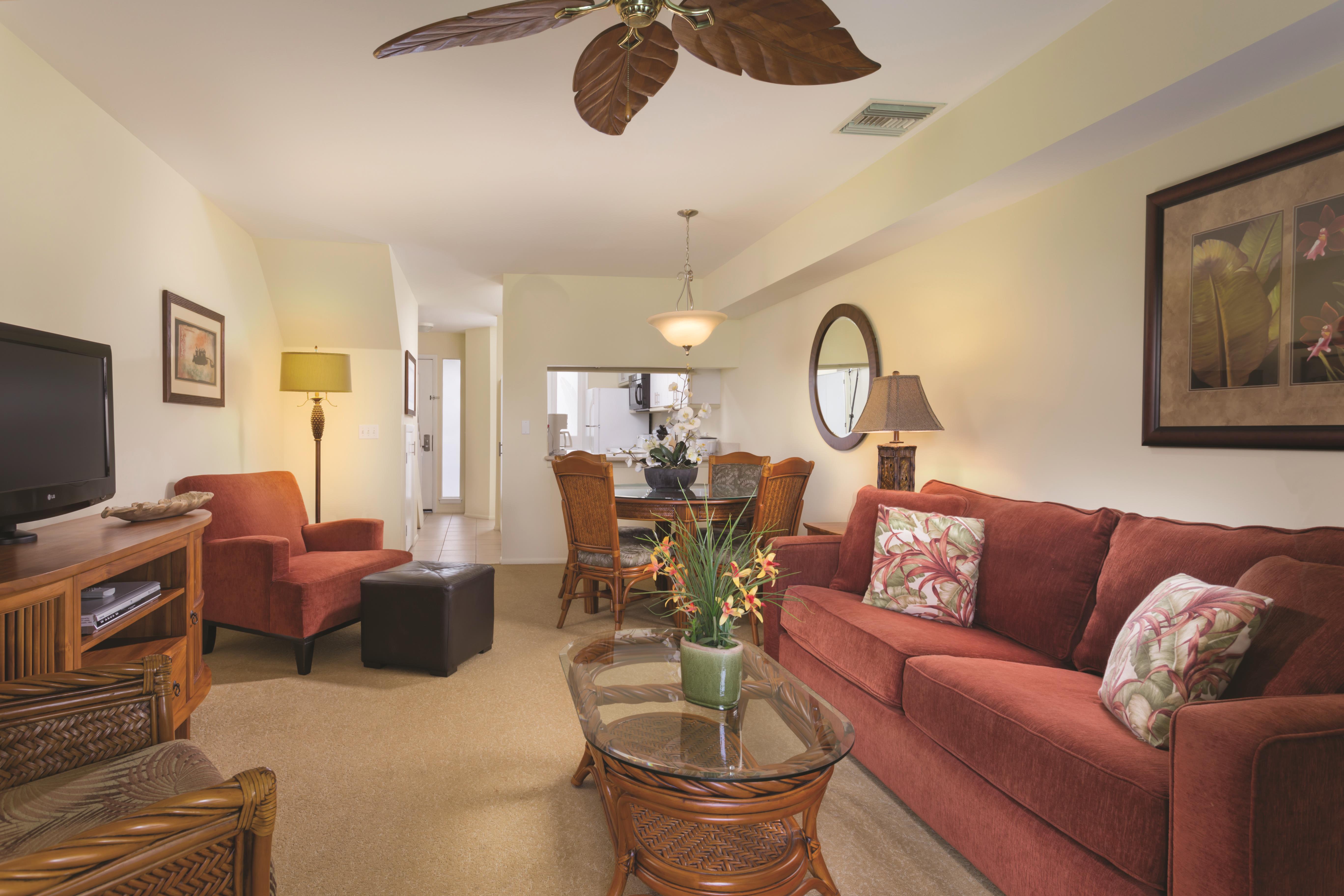 Guest room at the Paniolo Greens in Waikoloa Village, Hawaii