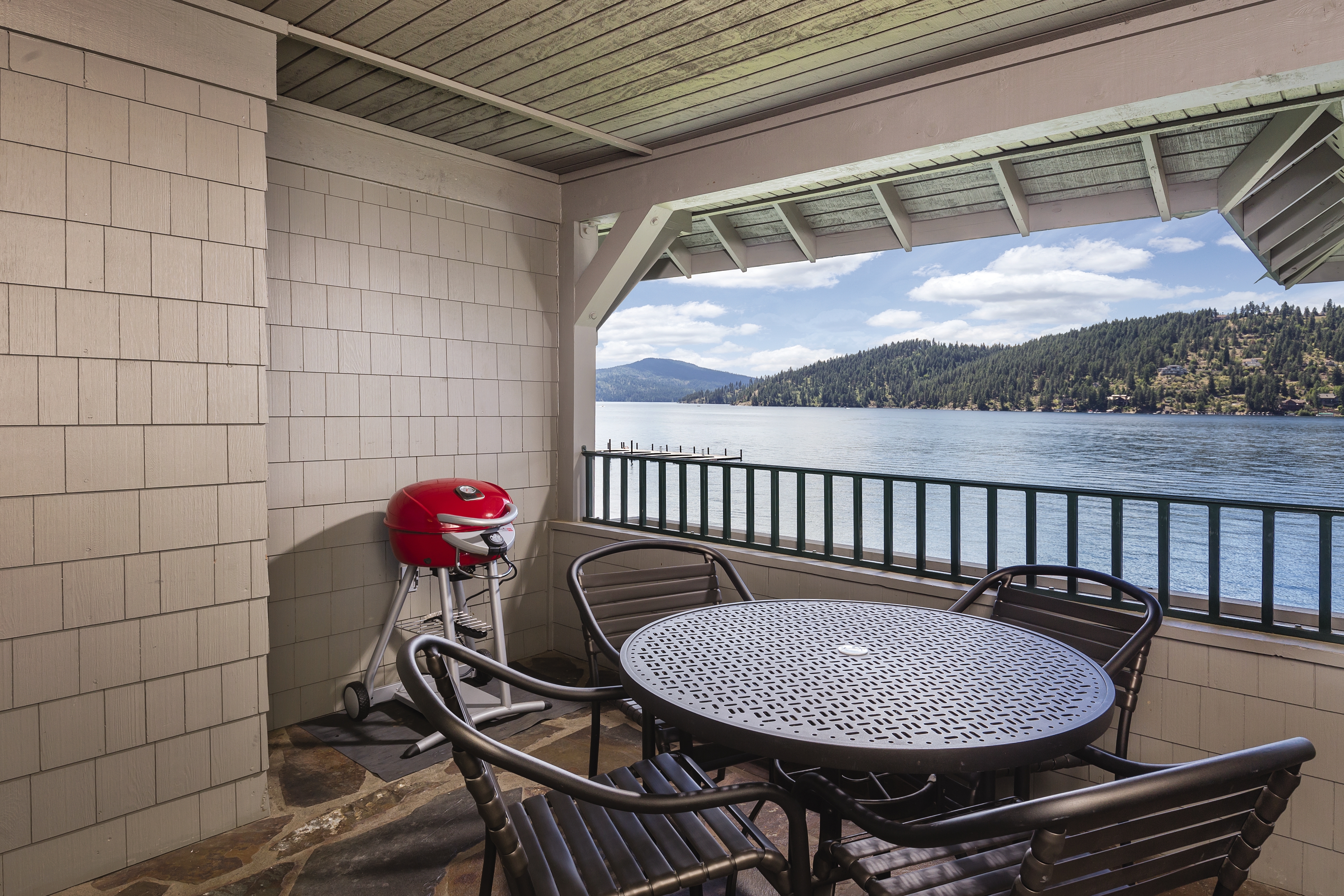 Guest room balcony at WorldMark Arrow Point in Harrison, Idaho