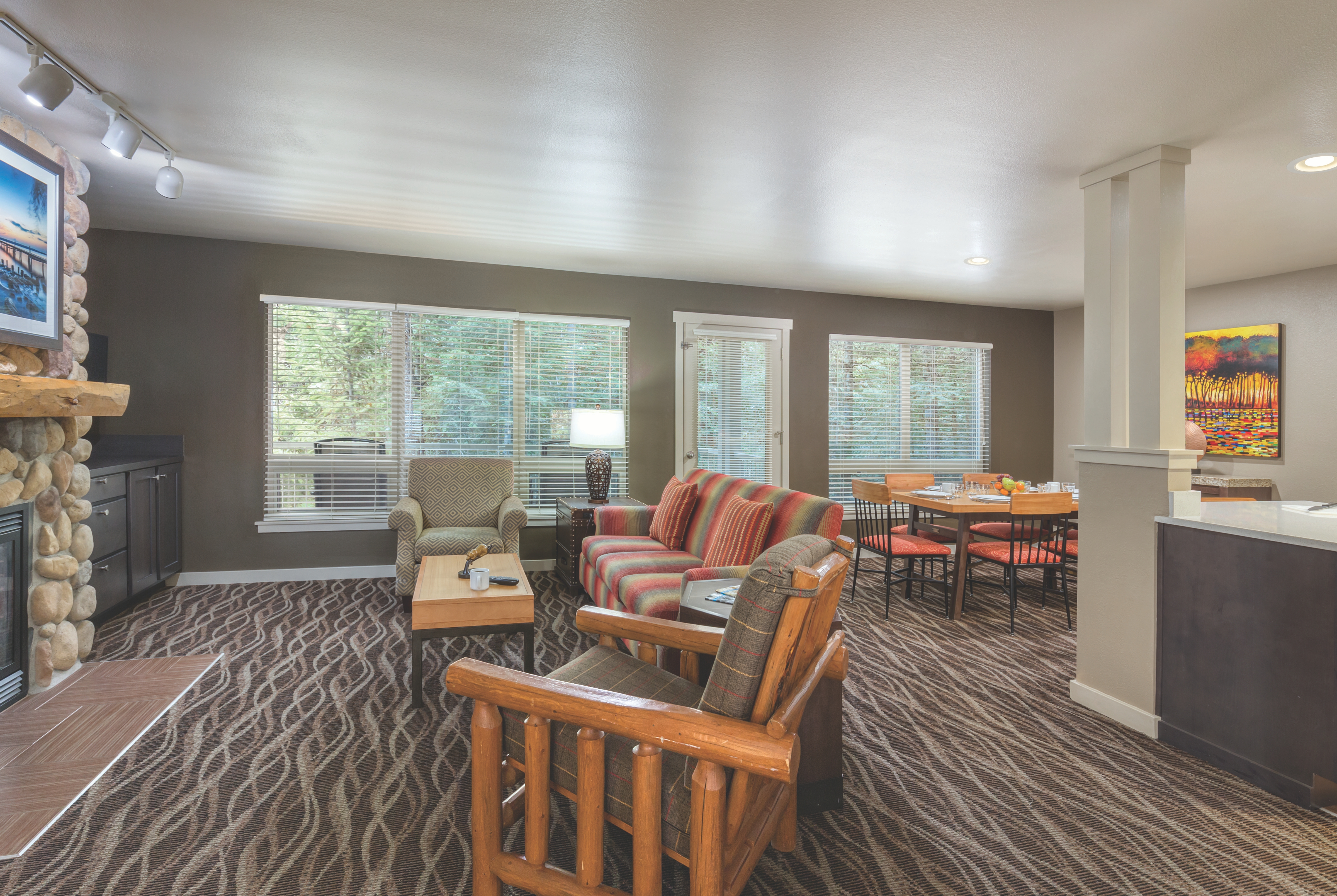 Guest room at the WorldMark McCall in McCall, Idaho