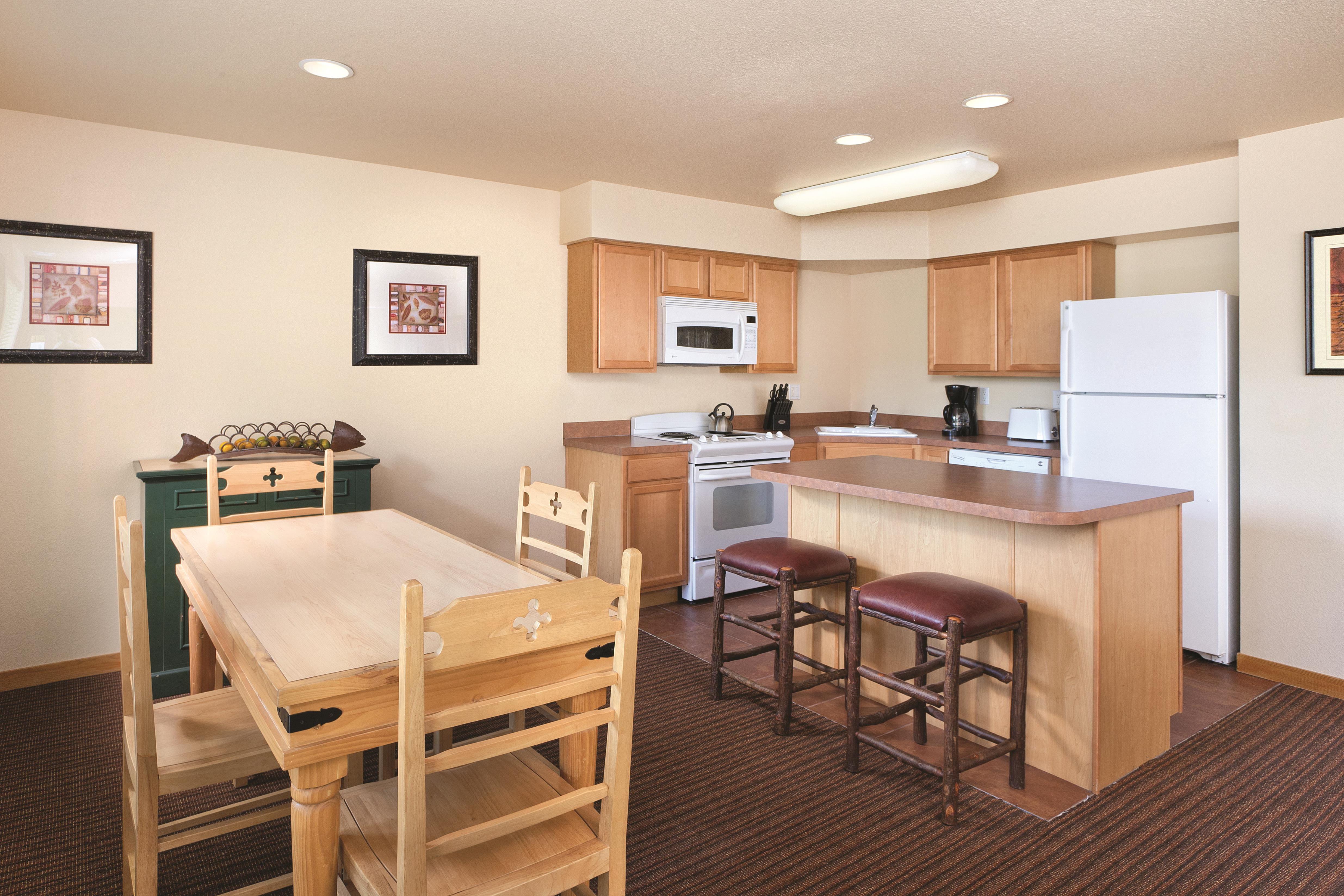 Guest room kitchen at WorldMark McCall in McCall, Idaho