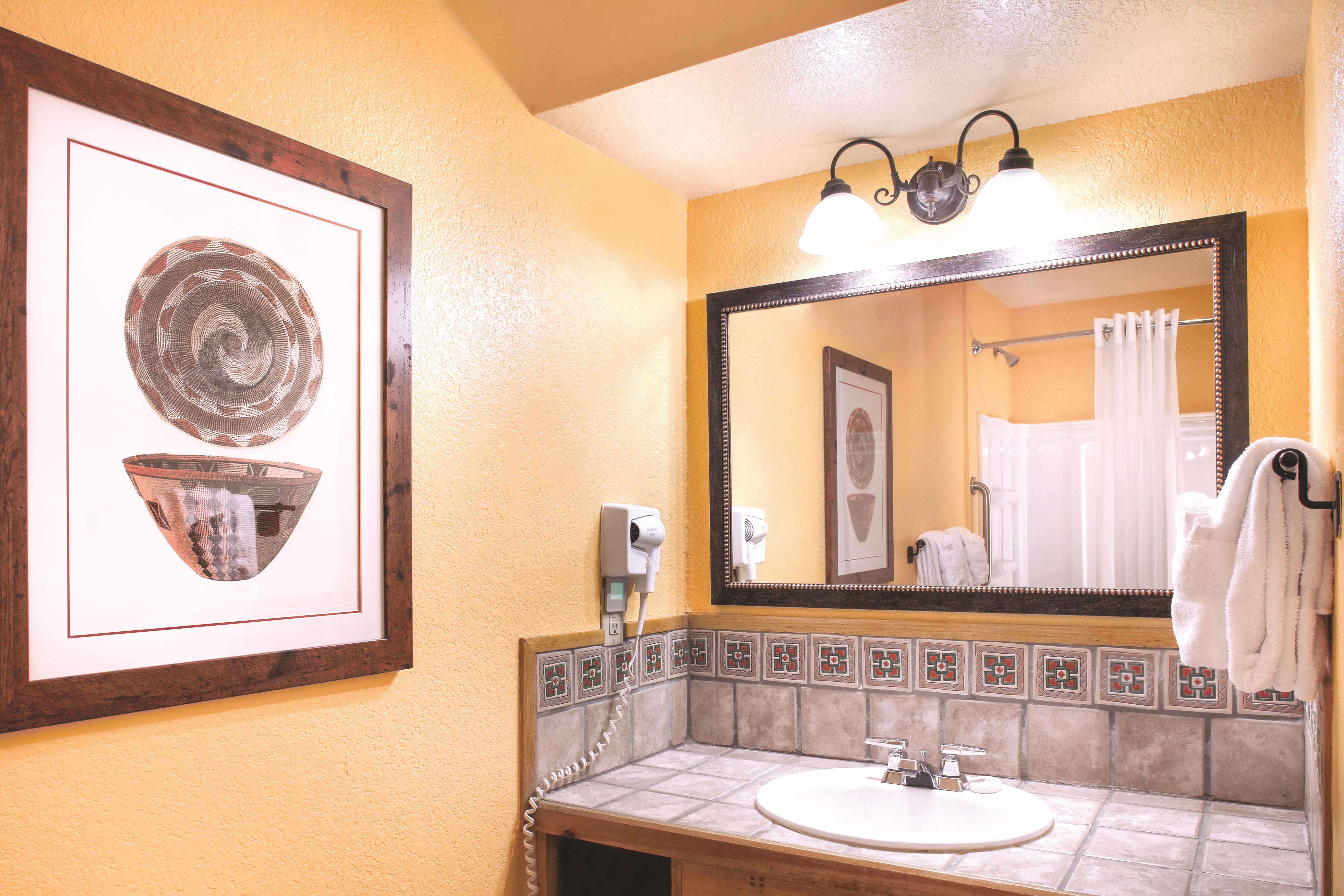 Guest room bath at the WorldMark Red River in Red River, New Mexico