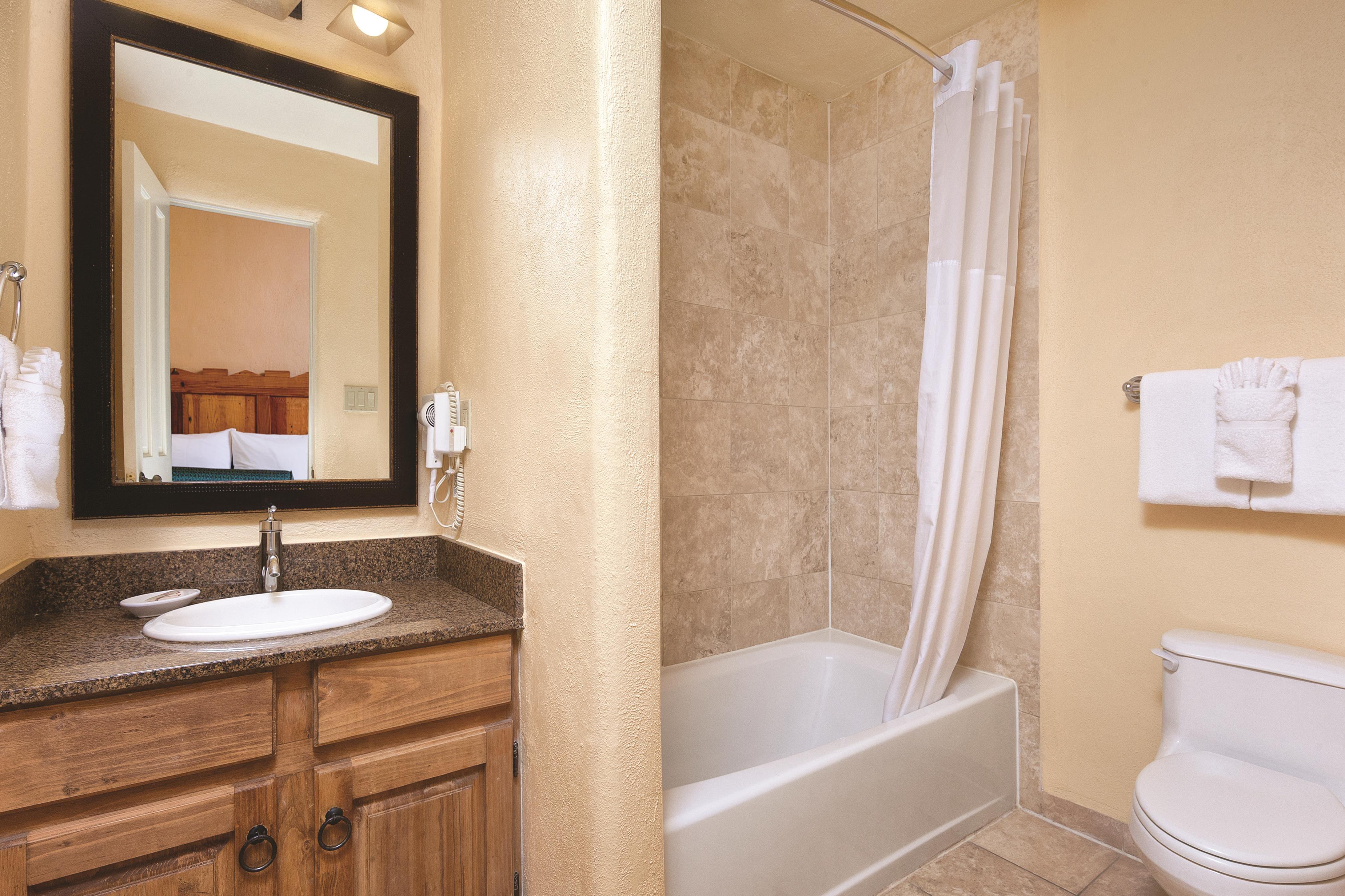 Guest room bath at the WorldMark Santa Fe in Santa Fe, New Mexico