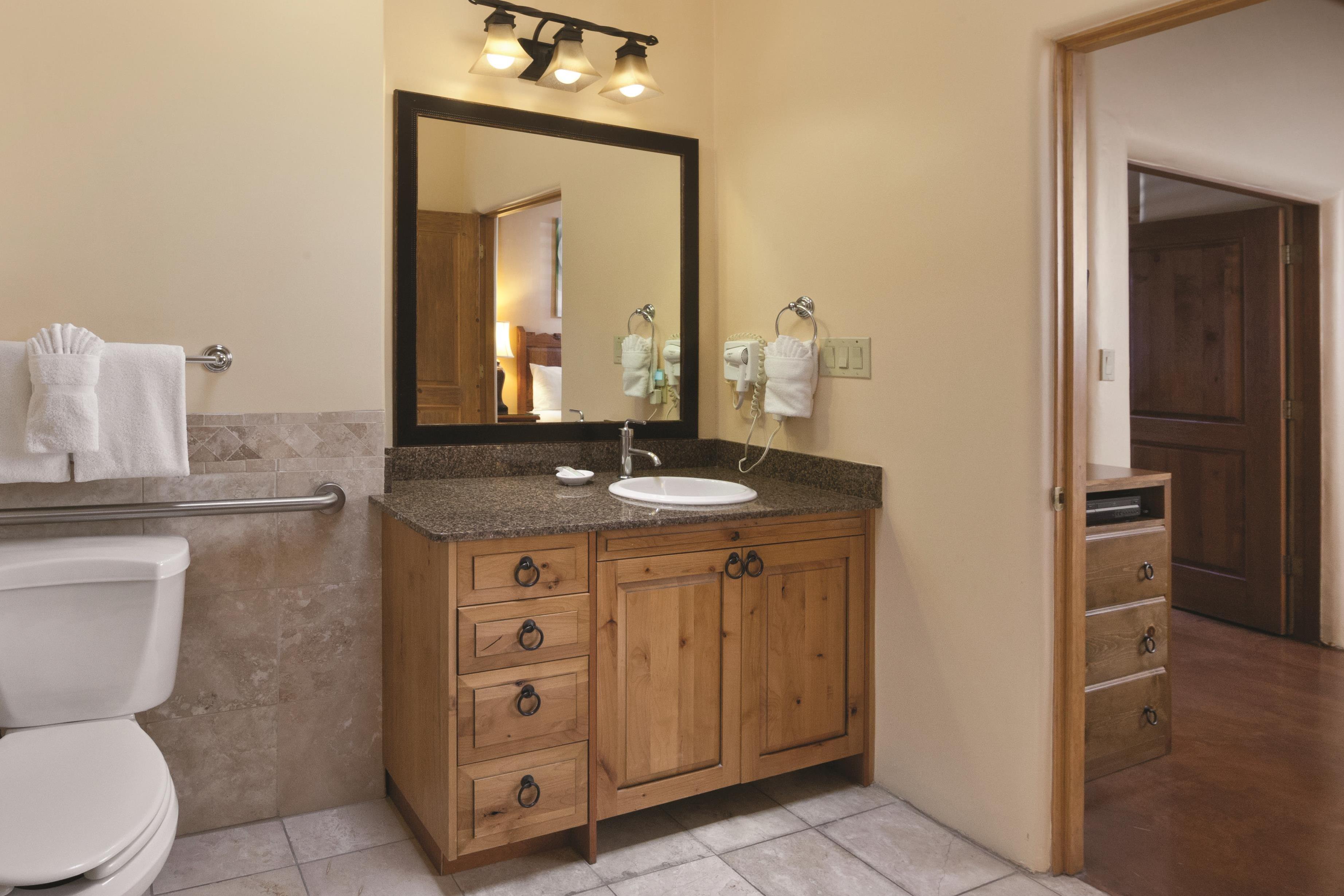 Guest room bath at the WorldMark Santa Fe in Santa Fe, New Mexico