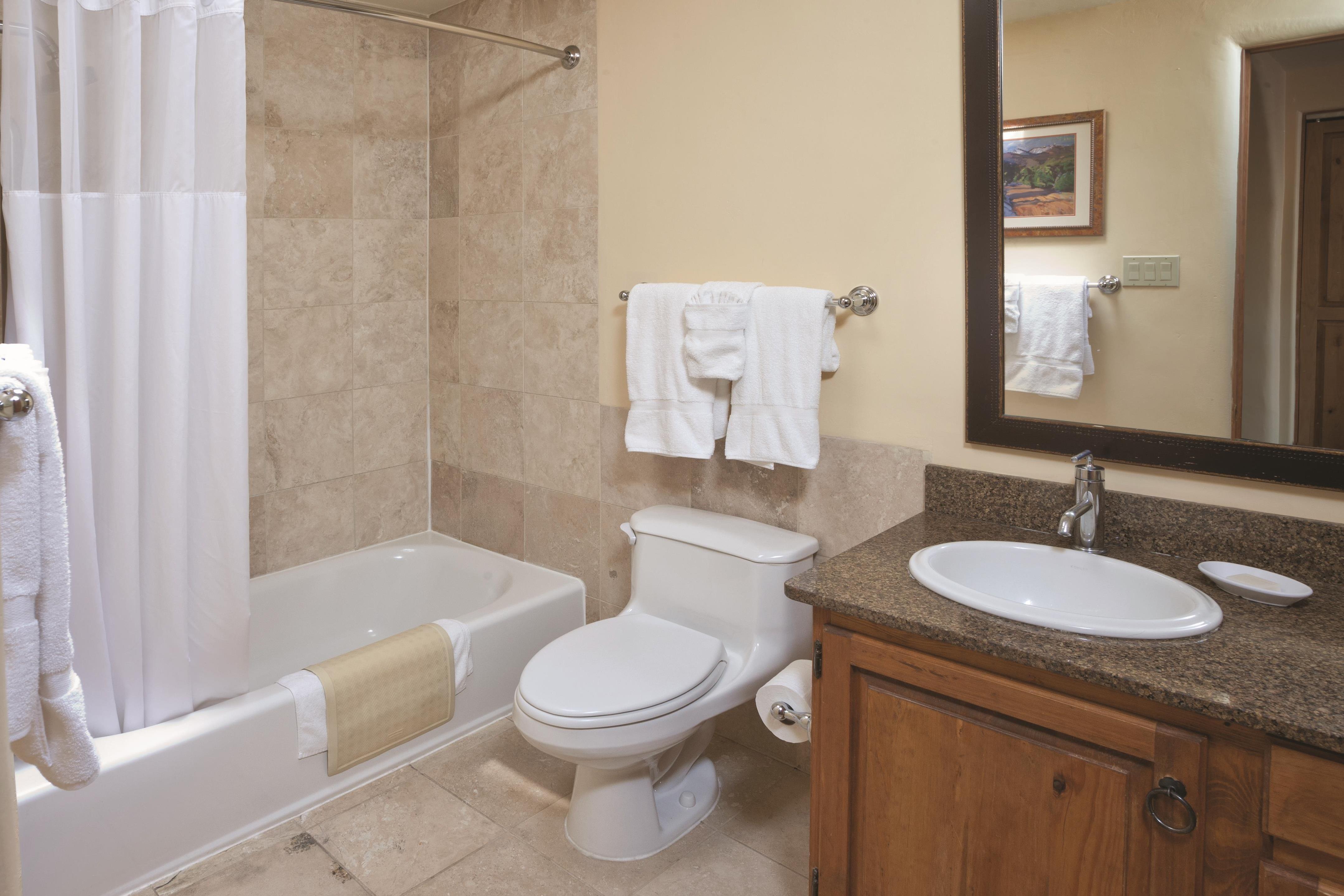 Guest room bath at the WorldMark Santa Fe in Santa Fe, New Mexico