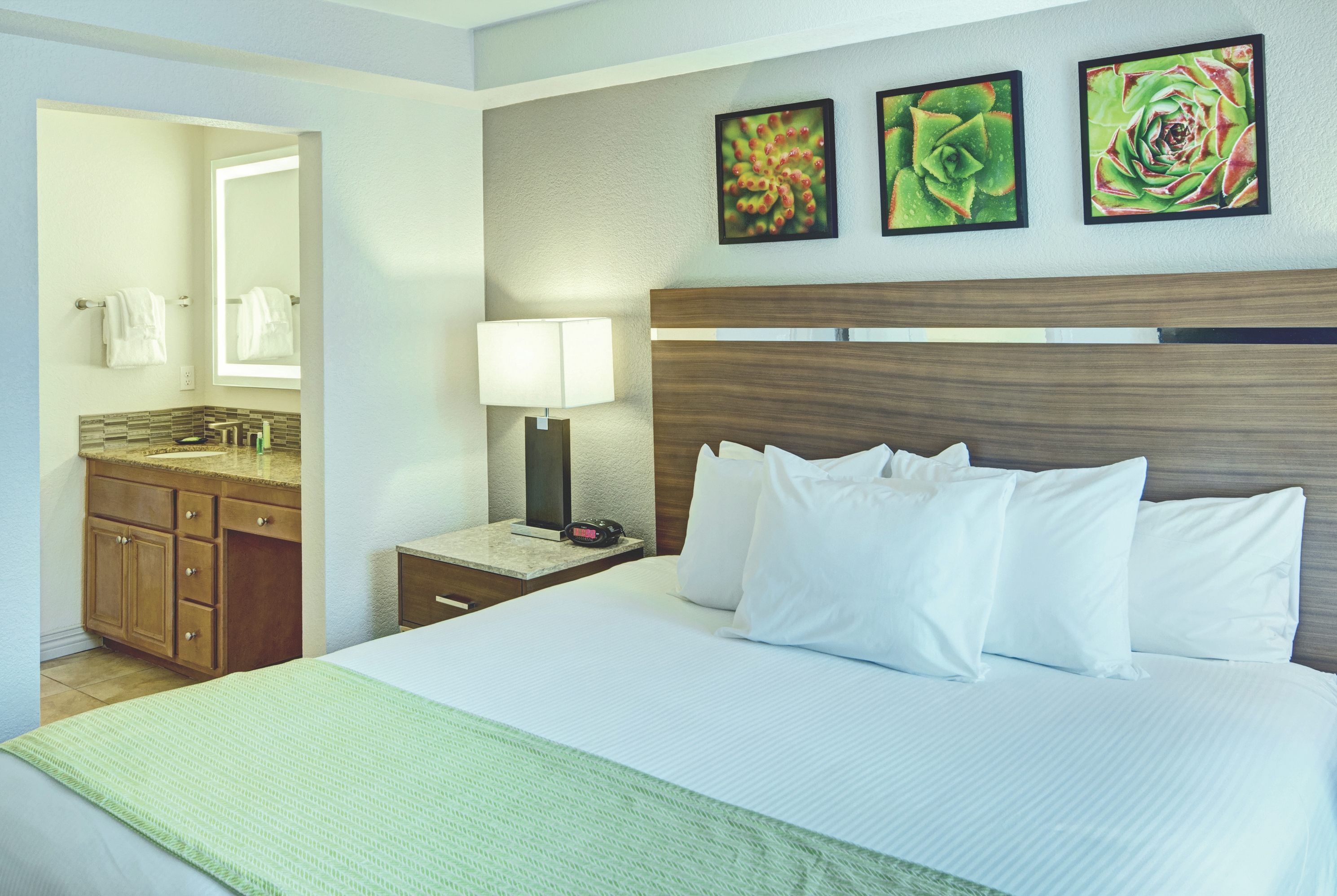 Guest room at the Club Wyndham Desert Rose Resort in Las Vegas, Nevada