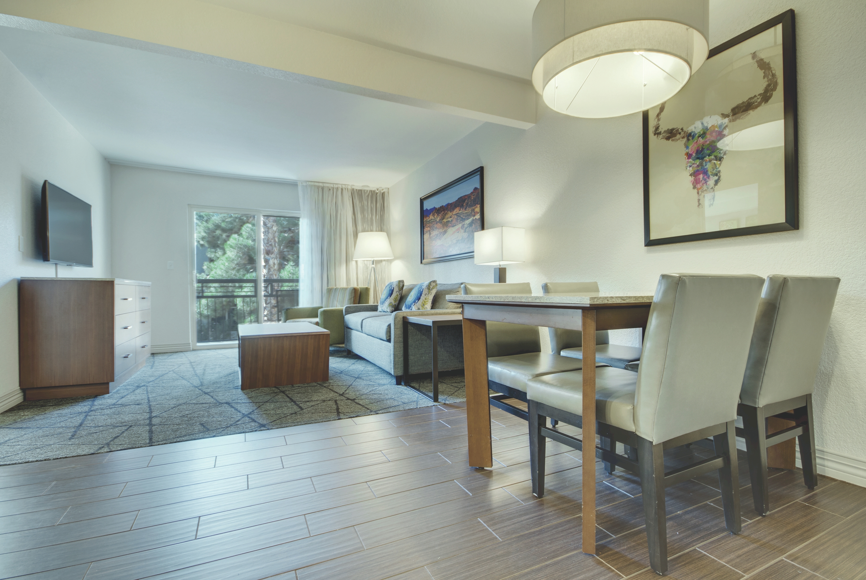 Guest room at the Club Wyndham Desert Rose Resort in Las Vegas, Nevada