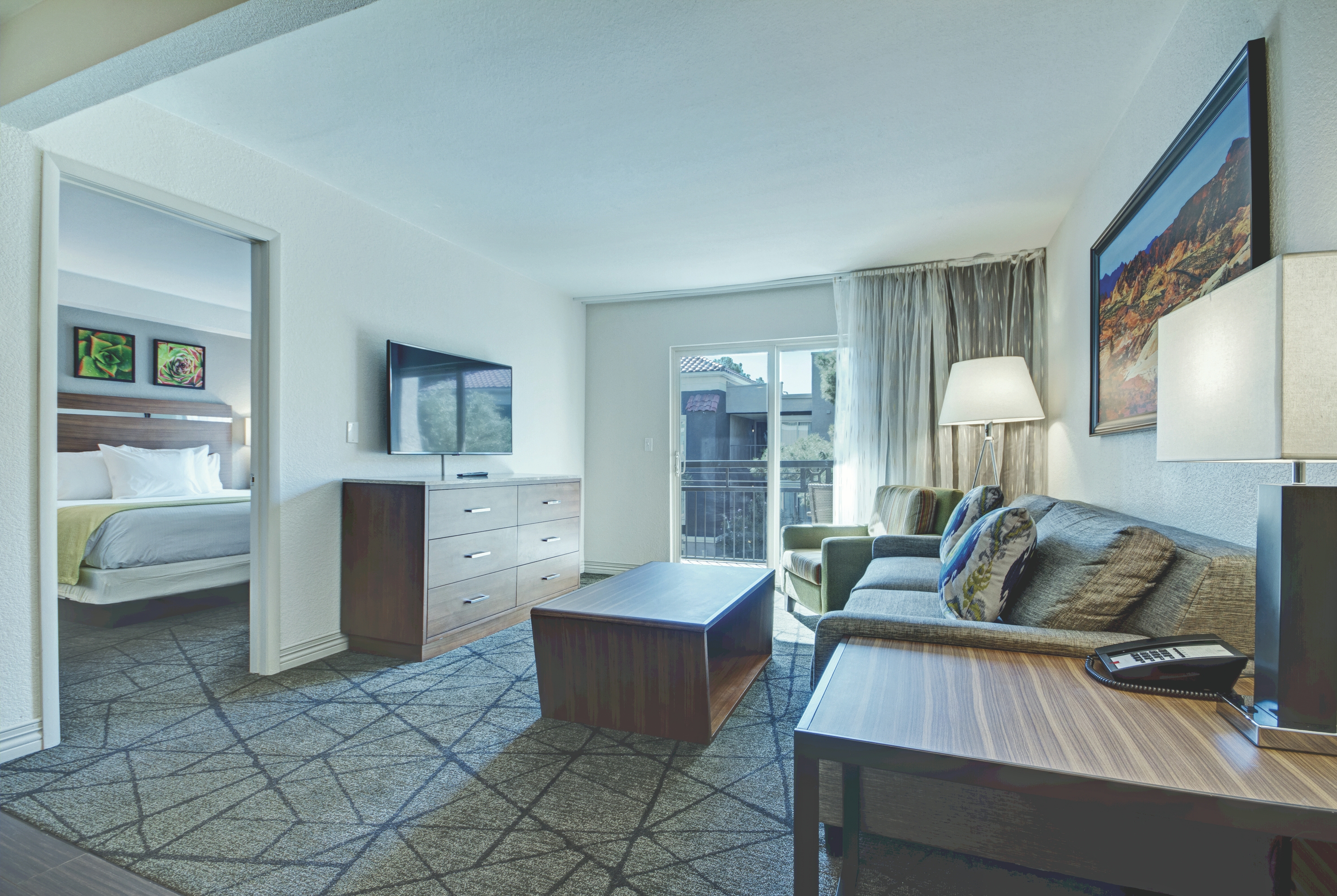 Guest room at the Club Wyndham Desert Rose Resort in Las Vegas, Nevada