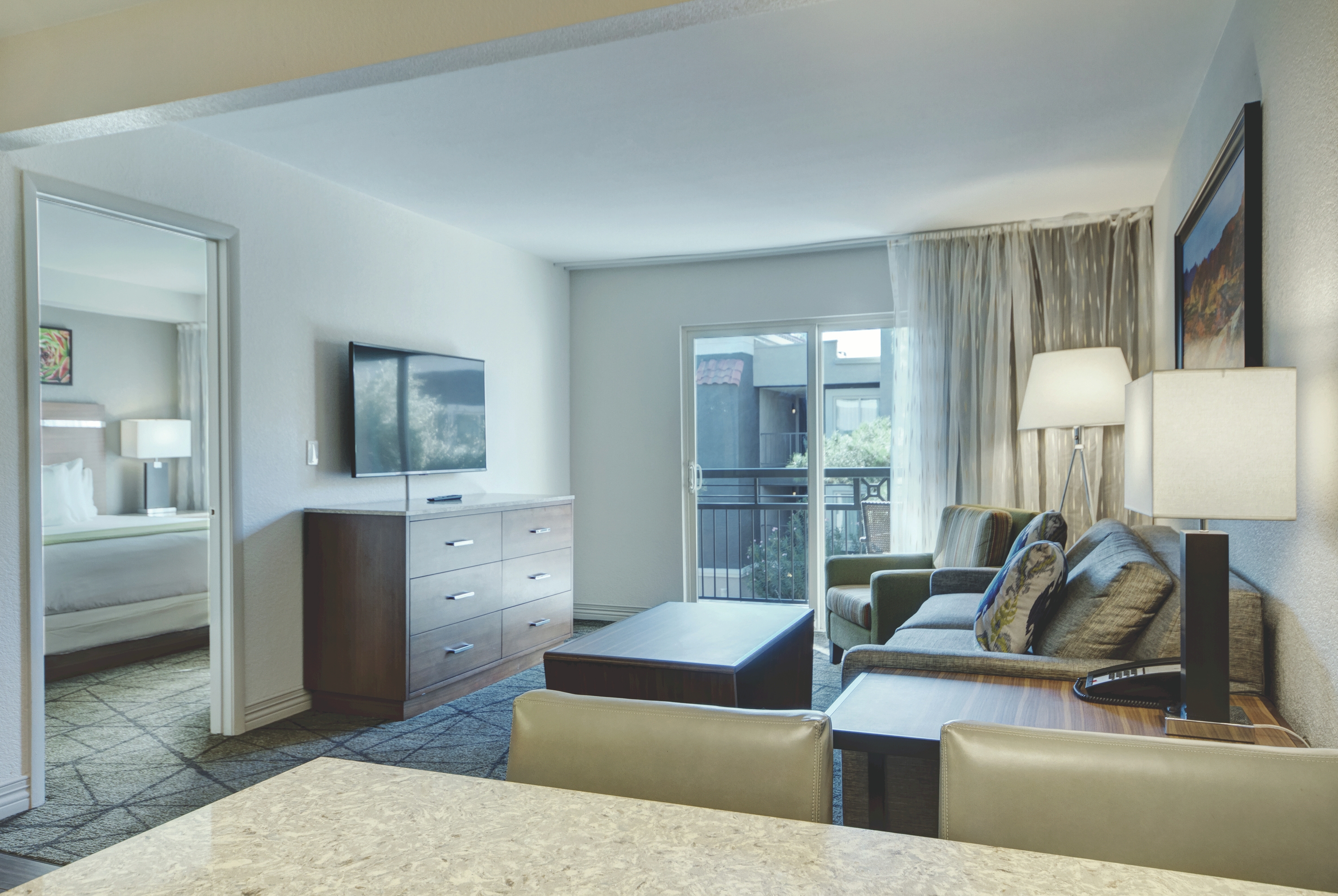 Guest room at the Club Wyndham Desert Rose Resort in Las Vegas, Nevada