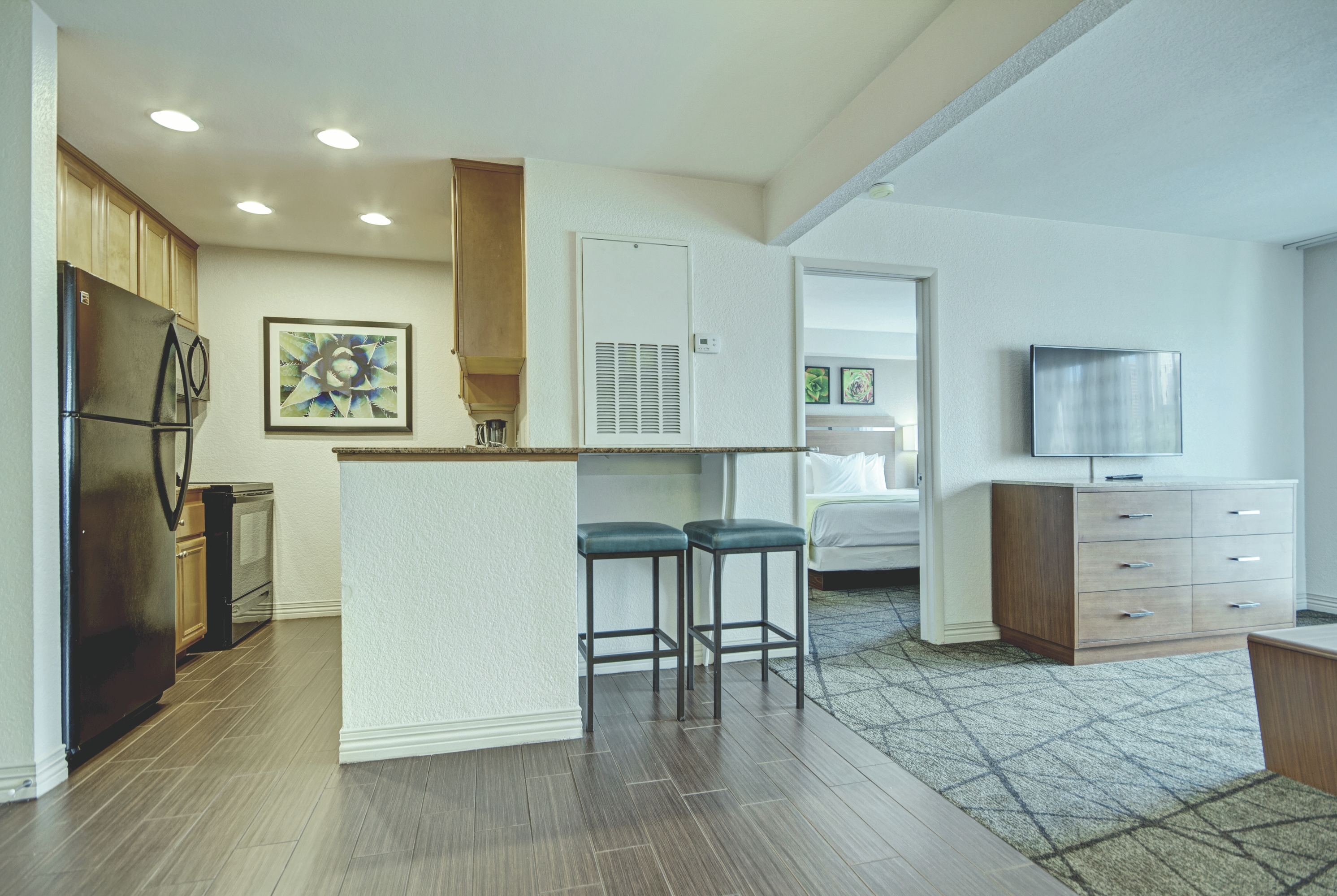 Guest room at the Club Wyndham Desert Rose Resort in Las Vegas, Nevada