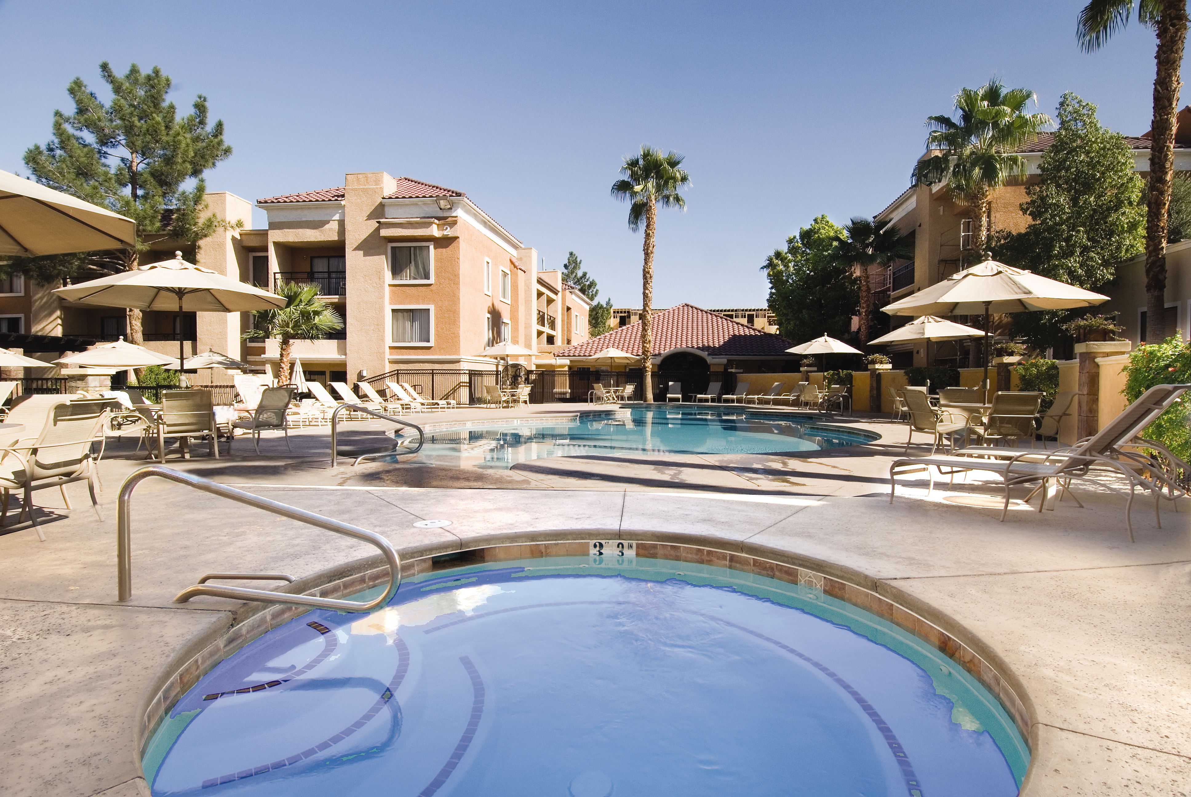 Hot tub at the Club Wyndham Desert Rose Resort in Las Vegas, Nevada
