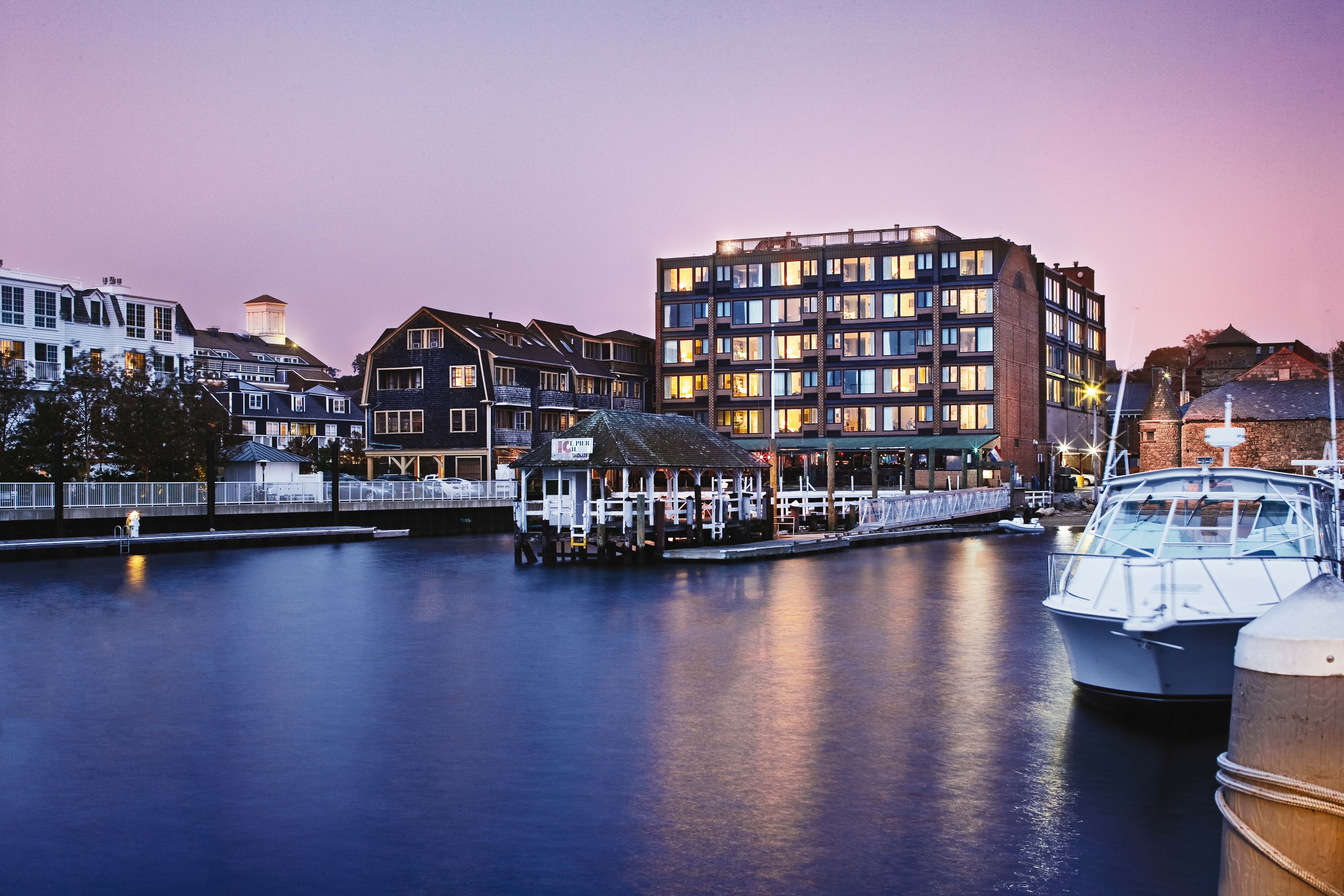 Exterior of Club Wyndham Inn on the Harbor hotel in Newport, Rhode Island