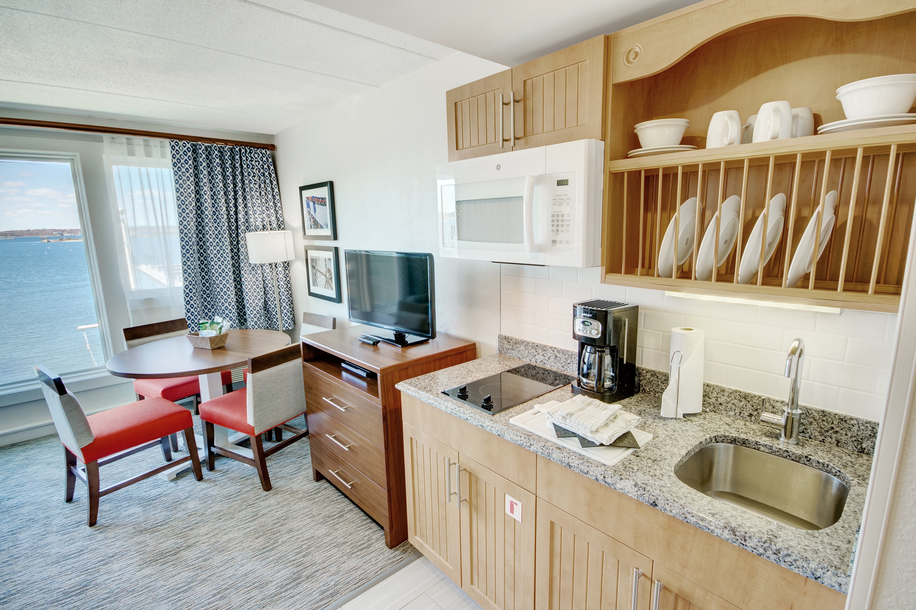 Guest room at the Club Wyndham Inn on the Harbor in Newport, Rhode Island