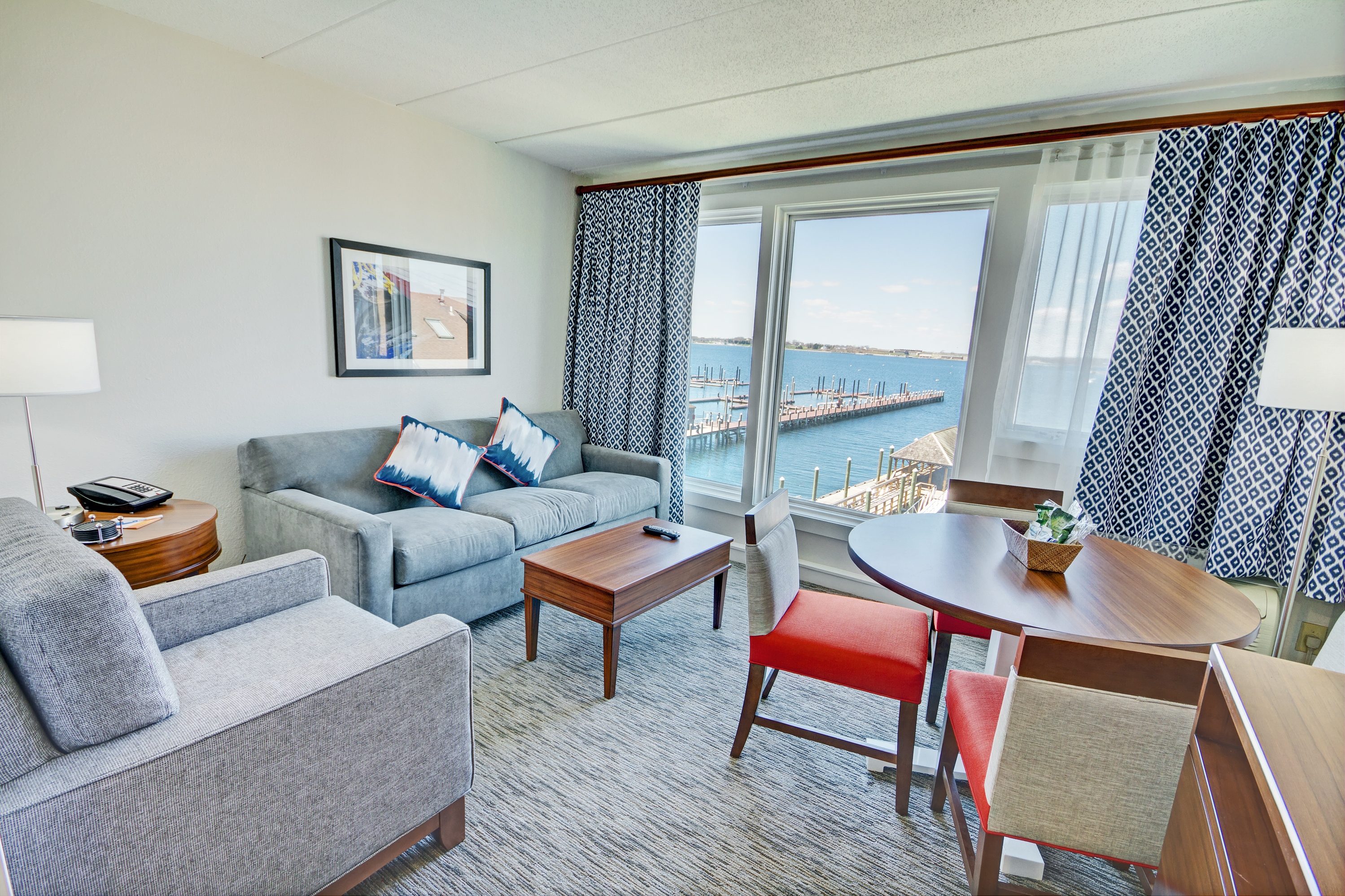 Guest room at the Club Wyndham Inn on the Harbor in Newport, Rhode Island