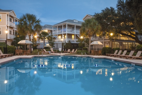 Pool night image at the Club Wyndham Ocean Ridge in Edisto Island, South Carolina