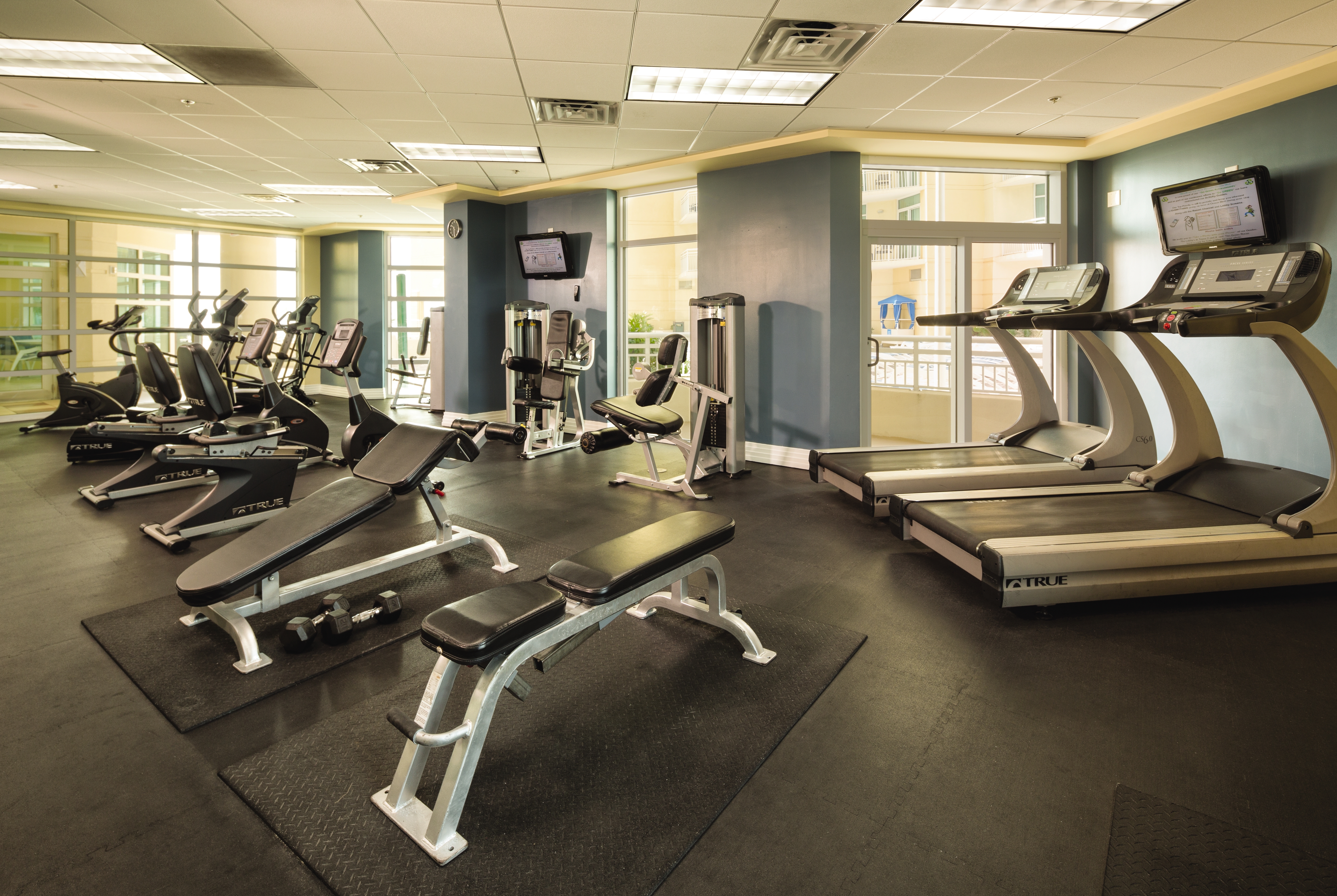 Fitness room at Club Wyndham Ocean Boulevard in North Myrtle Beach, South Carolina