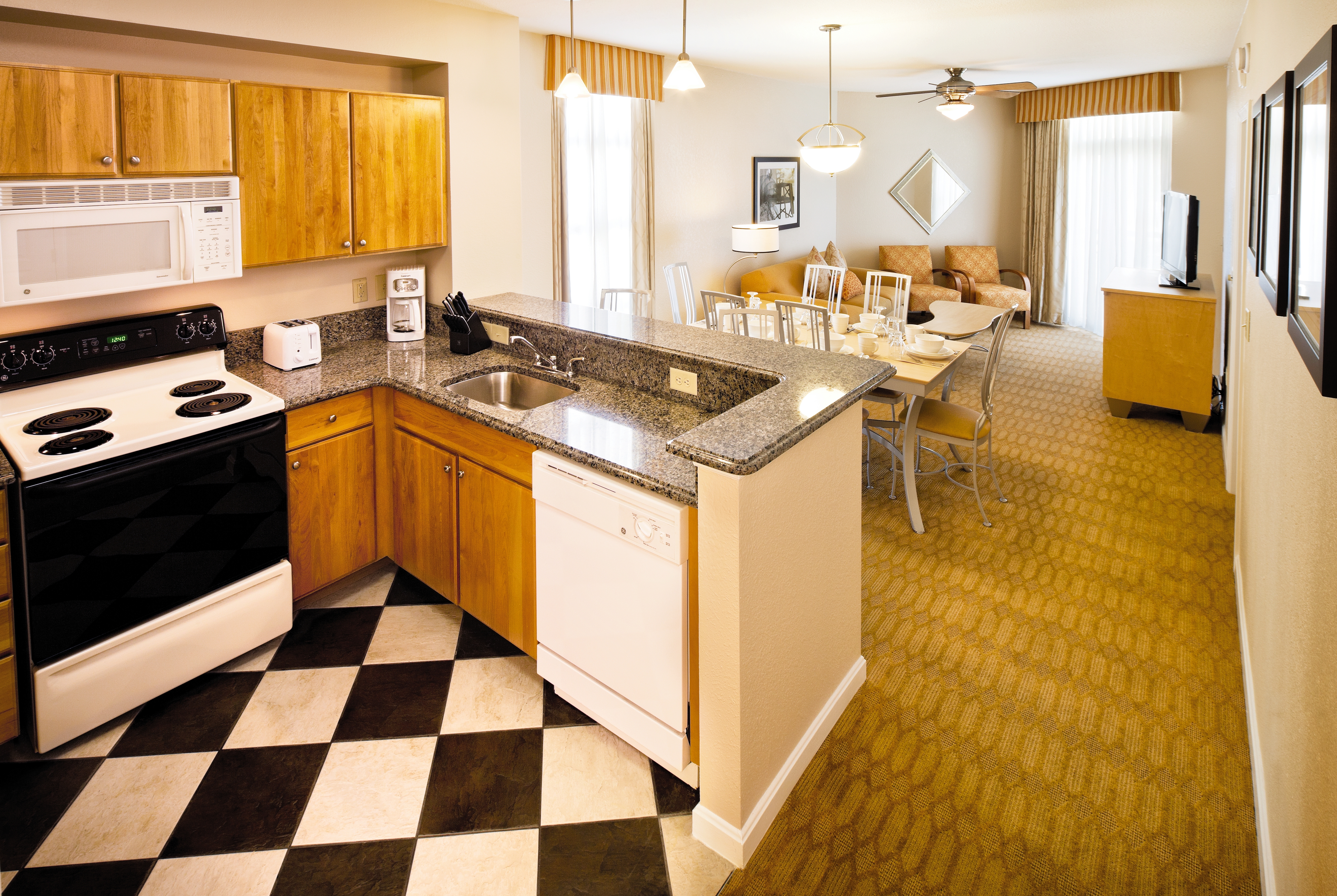 Club Wyndham Ocean Boulevard suite kitchen in North Myrtle Beach, South Carolina