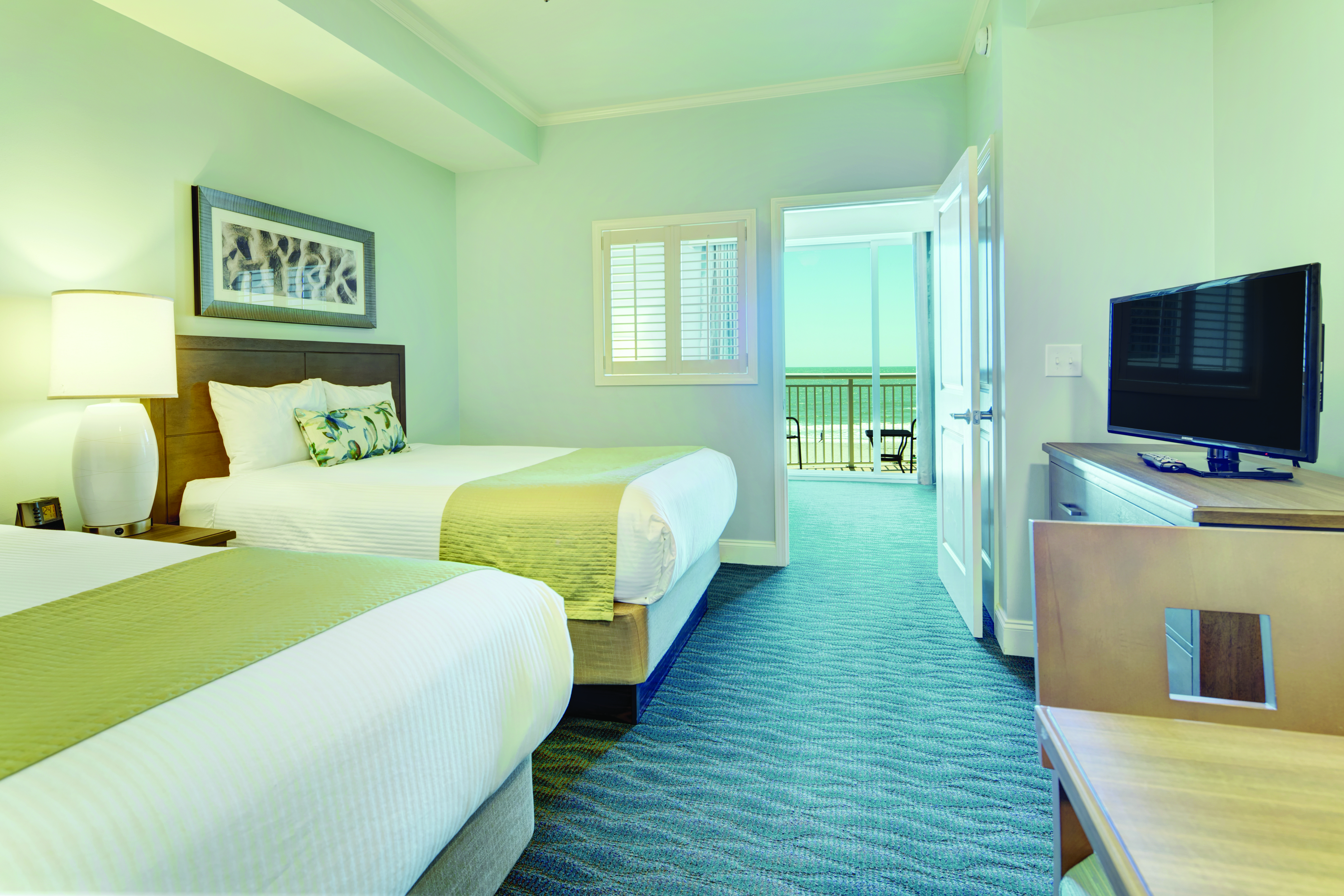 Guest room at the Club Wyndham Towers on the Grove at North Myrtle in North Myrtle Beach, South Carolina