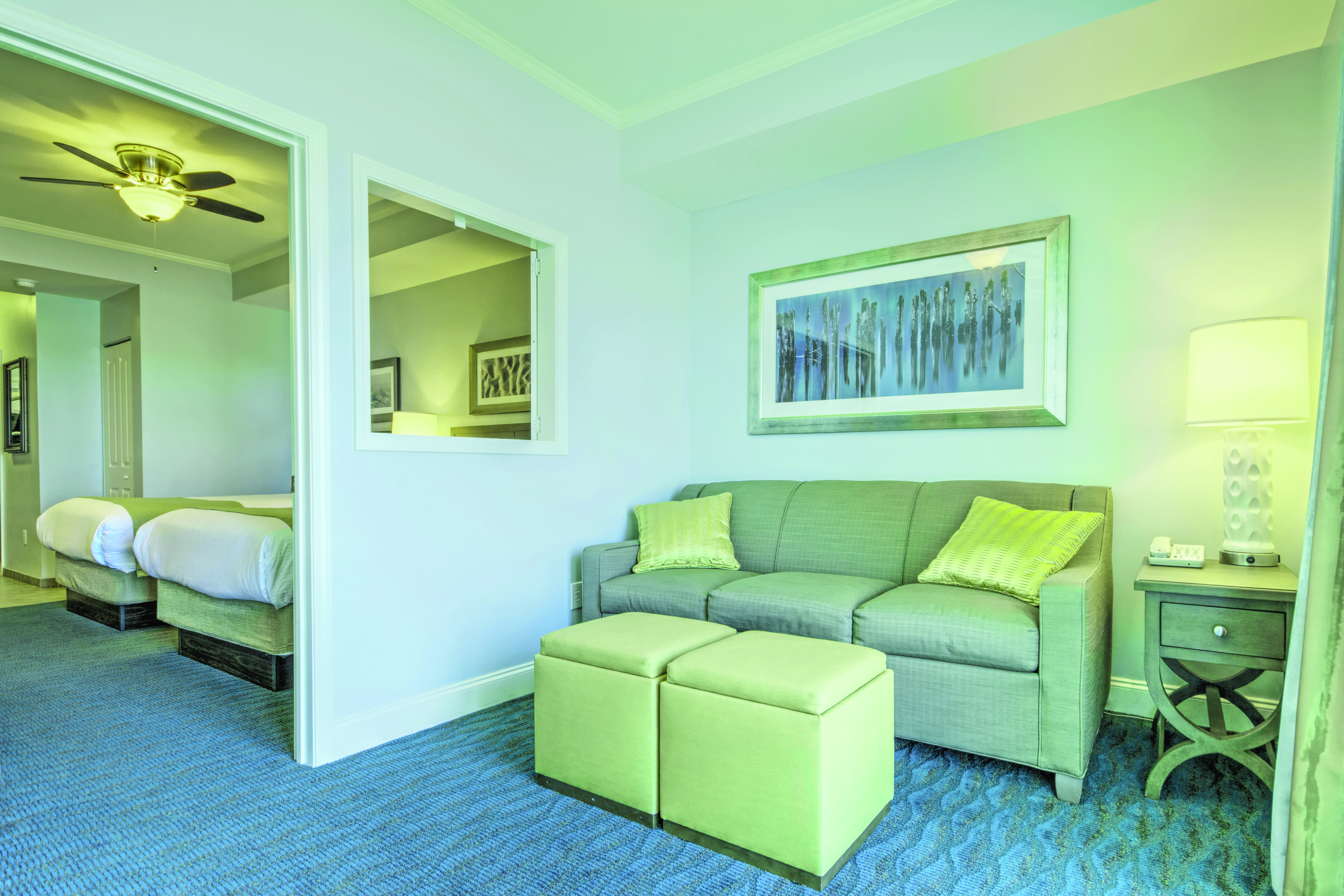 Guest room at the Club Wyndham Towers on the Grove at North Myrtle in North Myrtle Beach, South Carolina