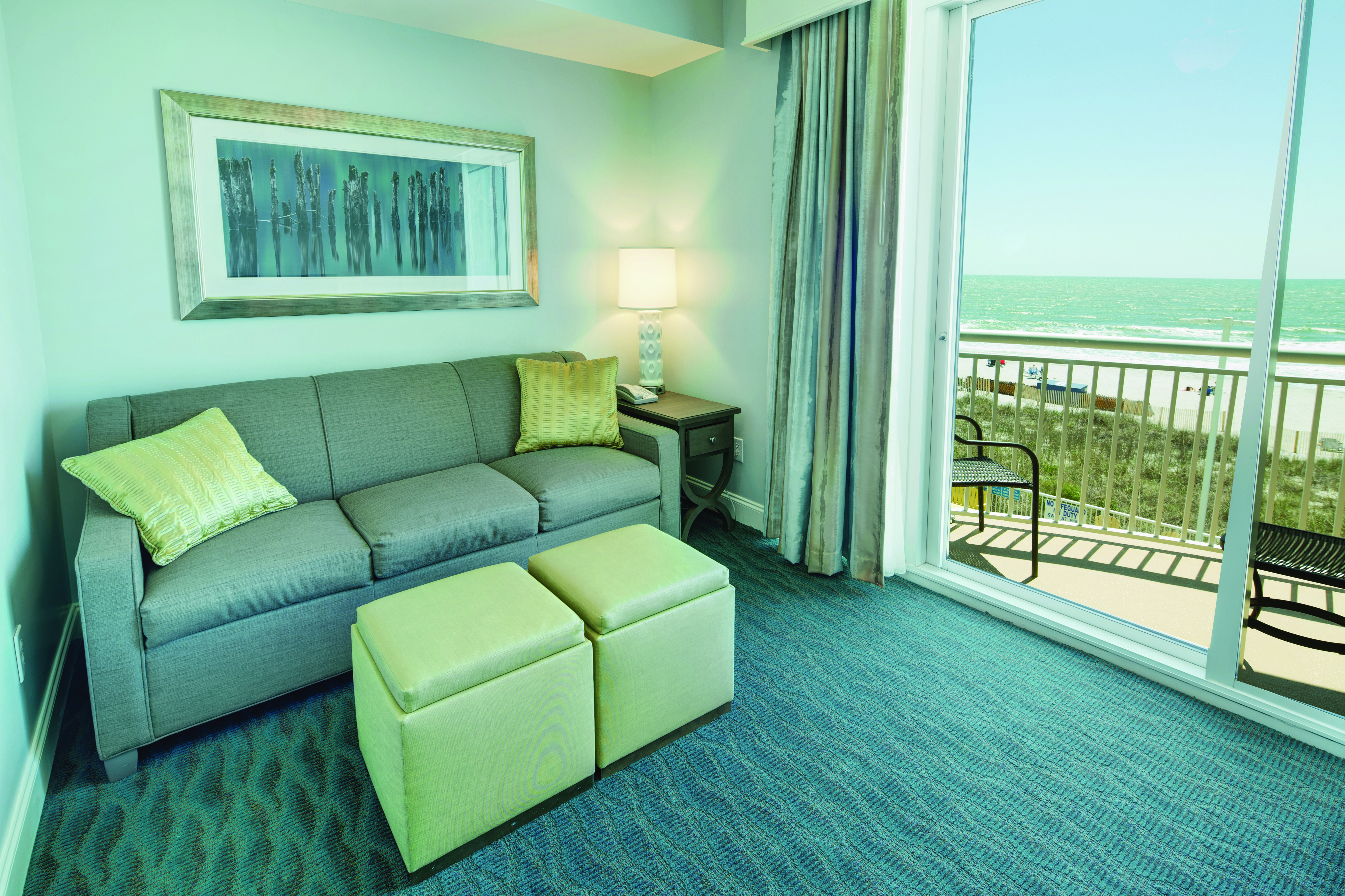 Guest room at the Club Wyndham Towers on the Grove at North Myrtle in North Myrtle Beach, South Carolina