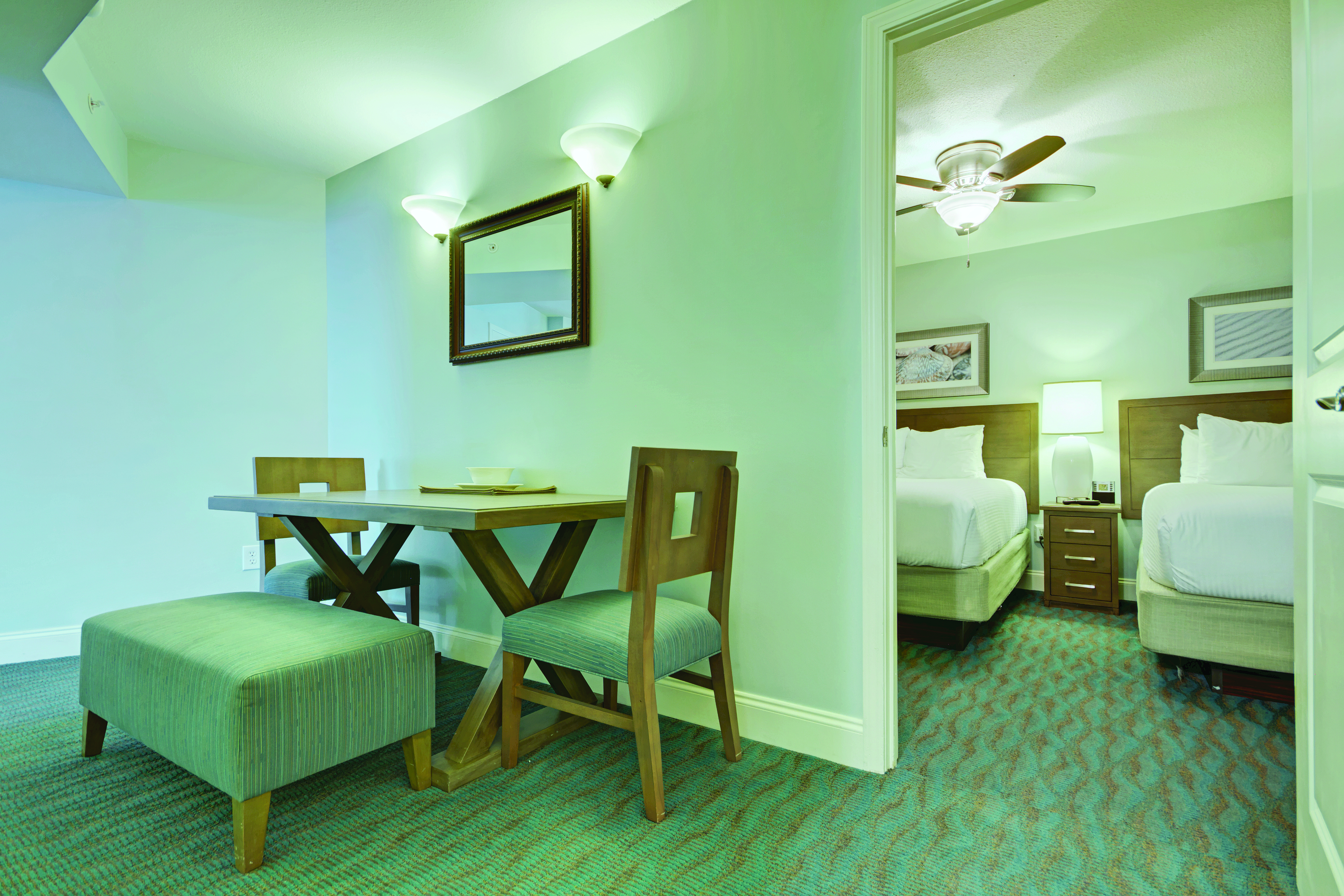 Guest room at the Club Wyndham Towers on the Grove at North Myrtle in North Myrtle Beach, South Carolina