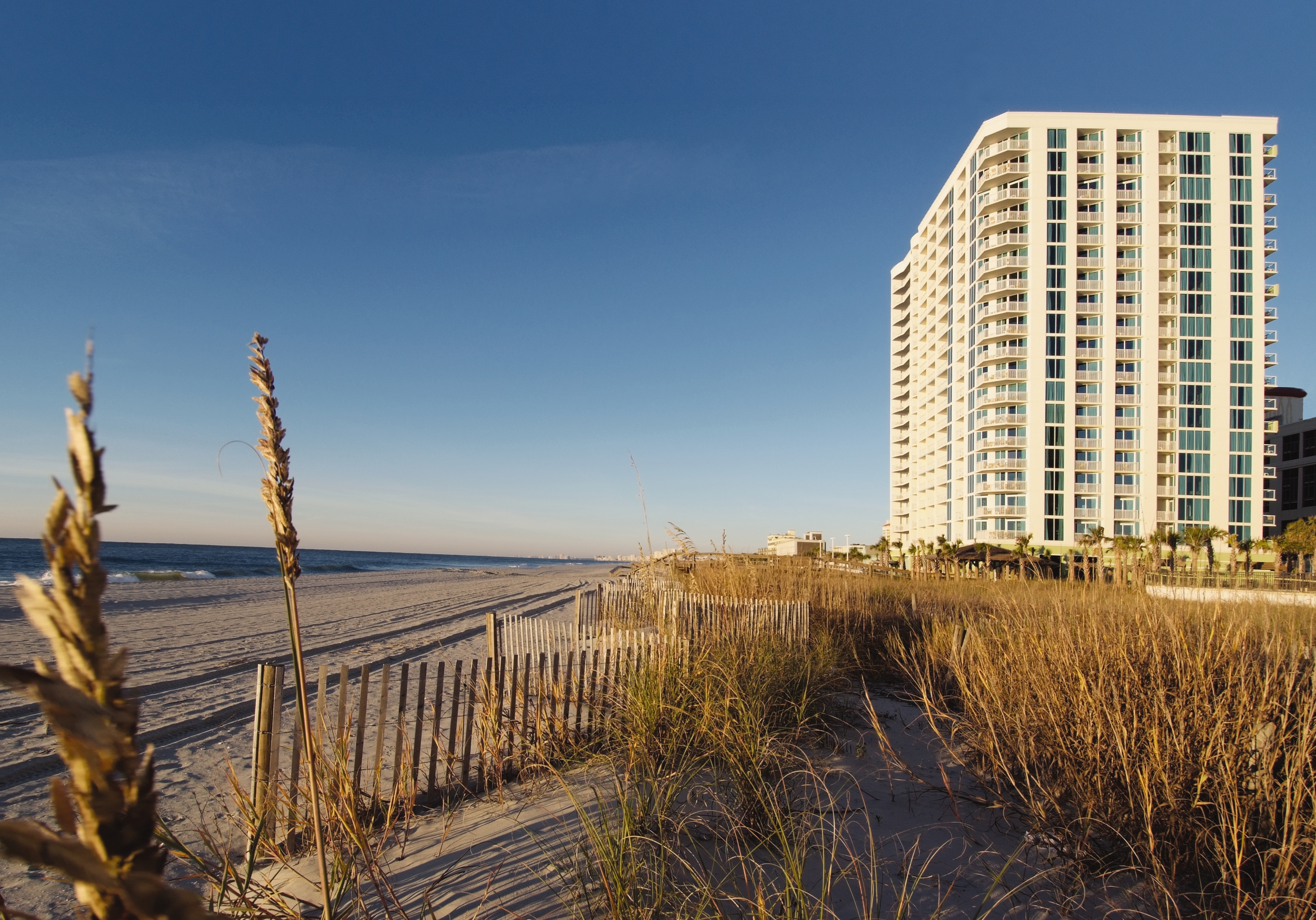 Exterior of Club Wyndham Towers on the Grove at North Myrtle hotel in North Myrtle Beach, South Carolina