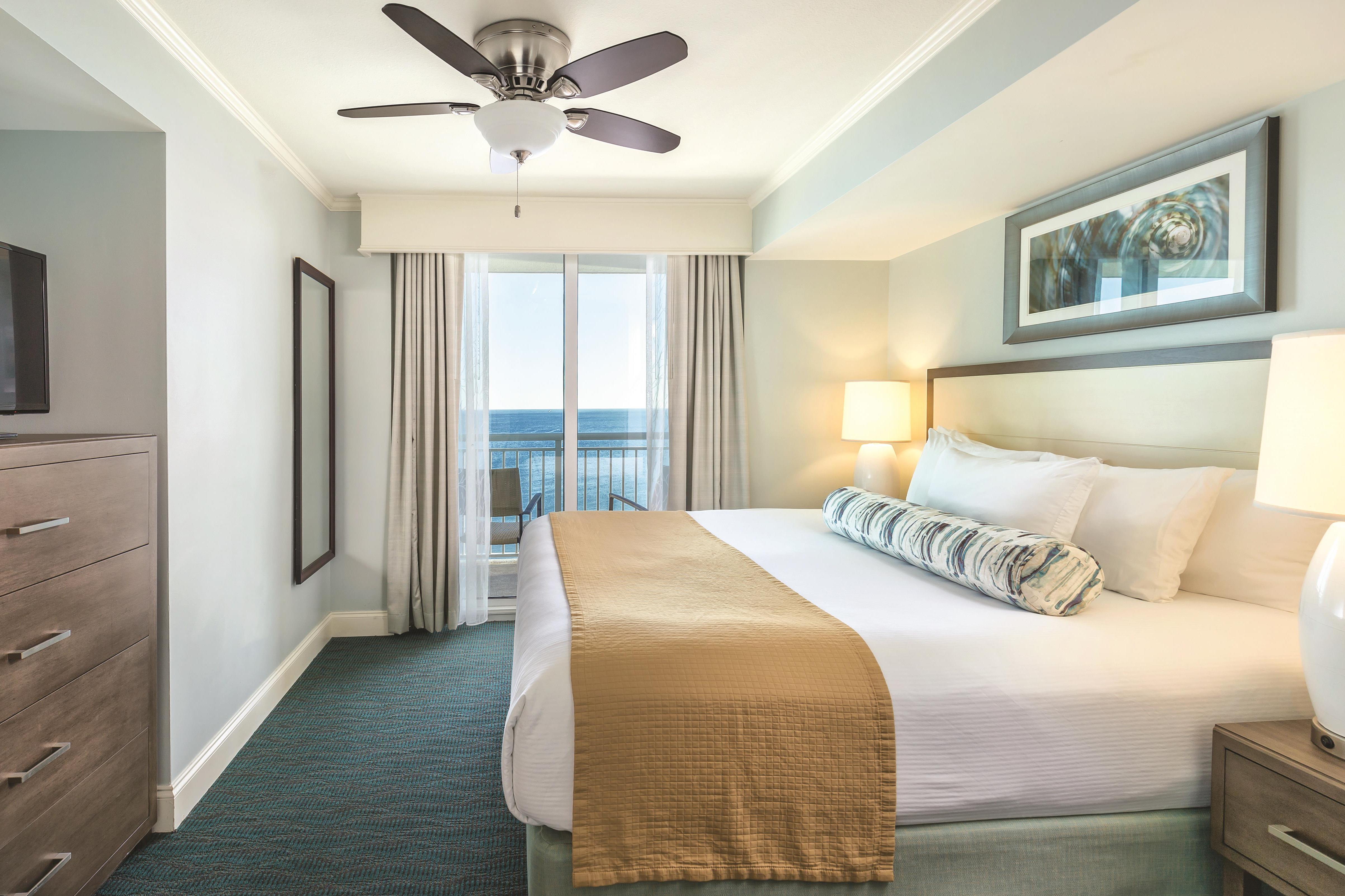 Guest room at the Club Wyndham Towers on the Grove at North Myrtle in North Myrtle Beach, South Carolina