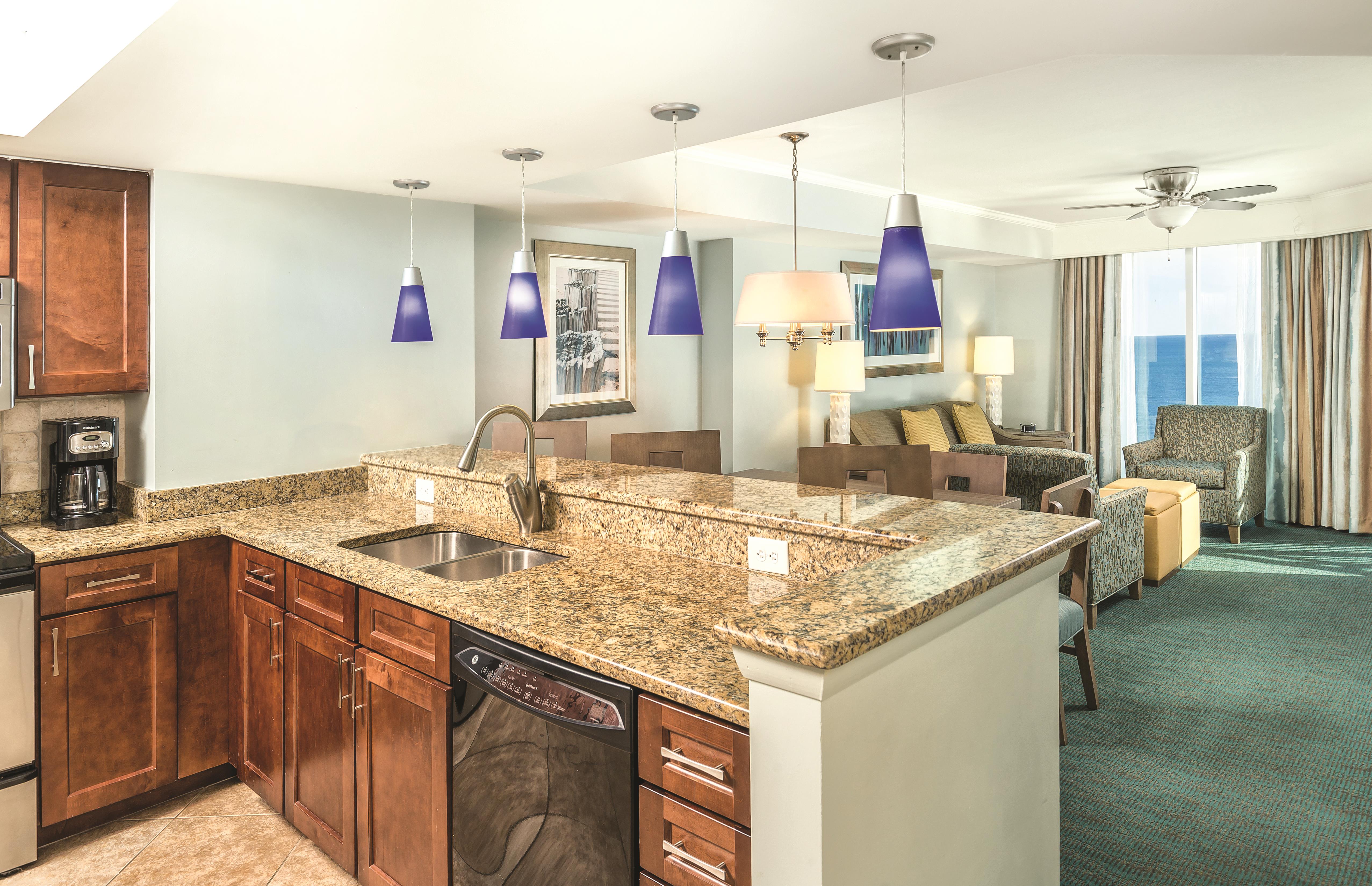 Guest room at the Club Wyndham Towers on the Grove at North Myrtle in North Myrtle Beach, South Carolina