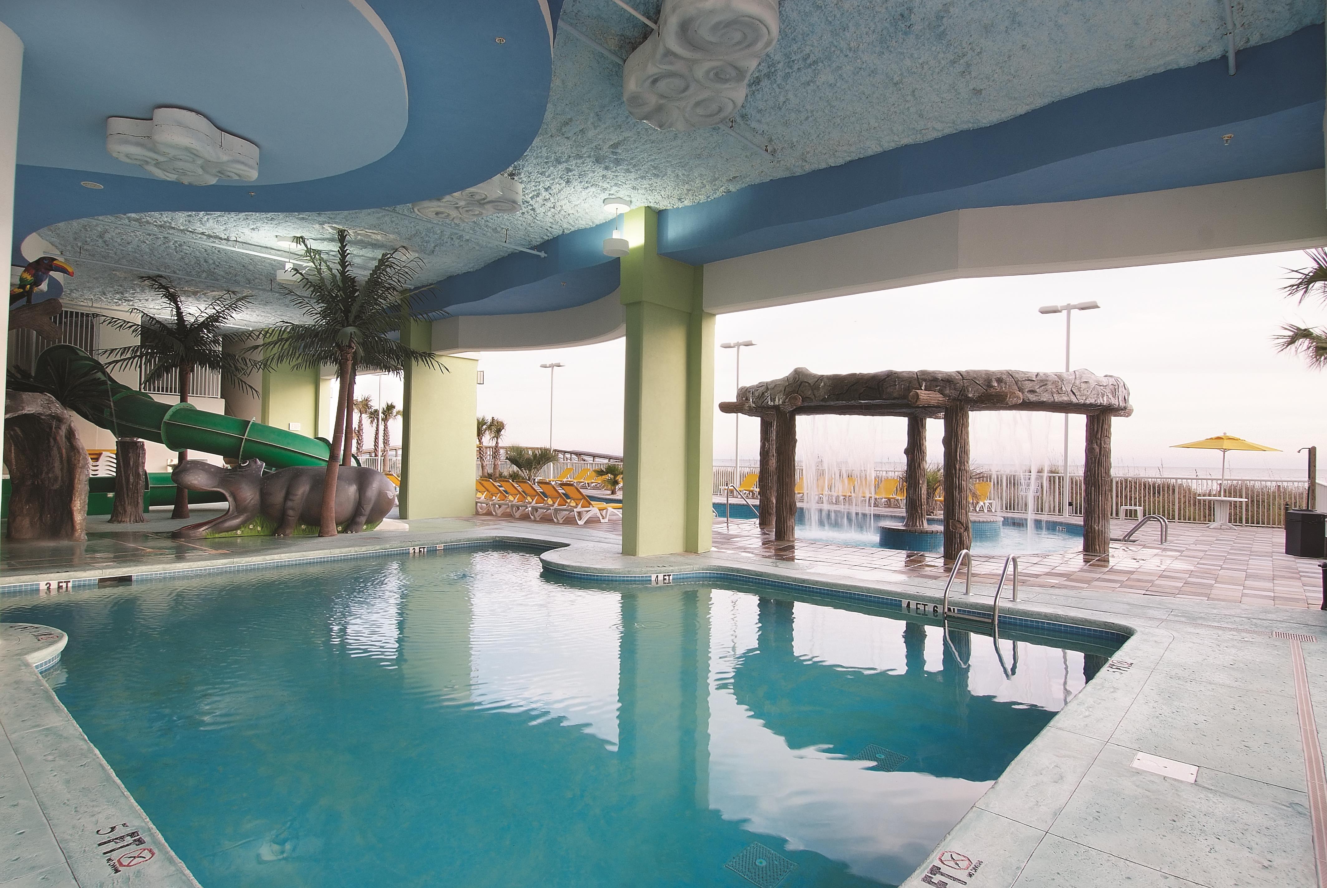 Indoor pool at the Club Wyndham Towers on the Grove at North Myrtle in North Myrtle Beach, South Carolina