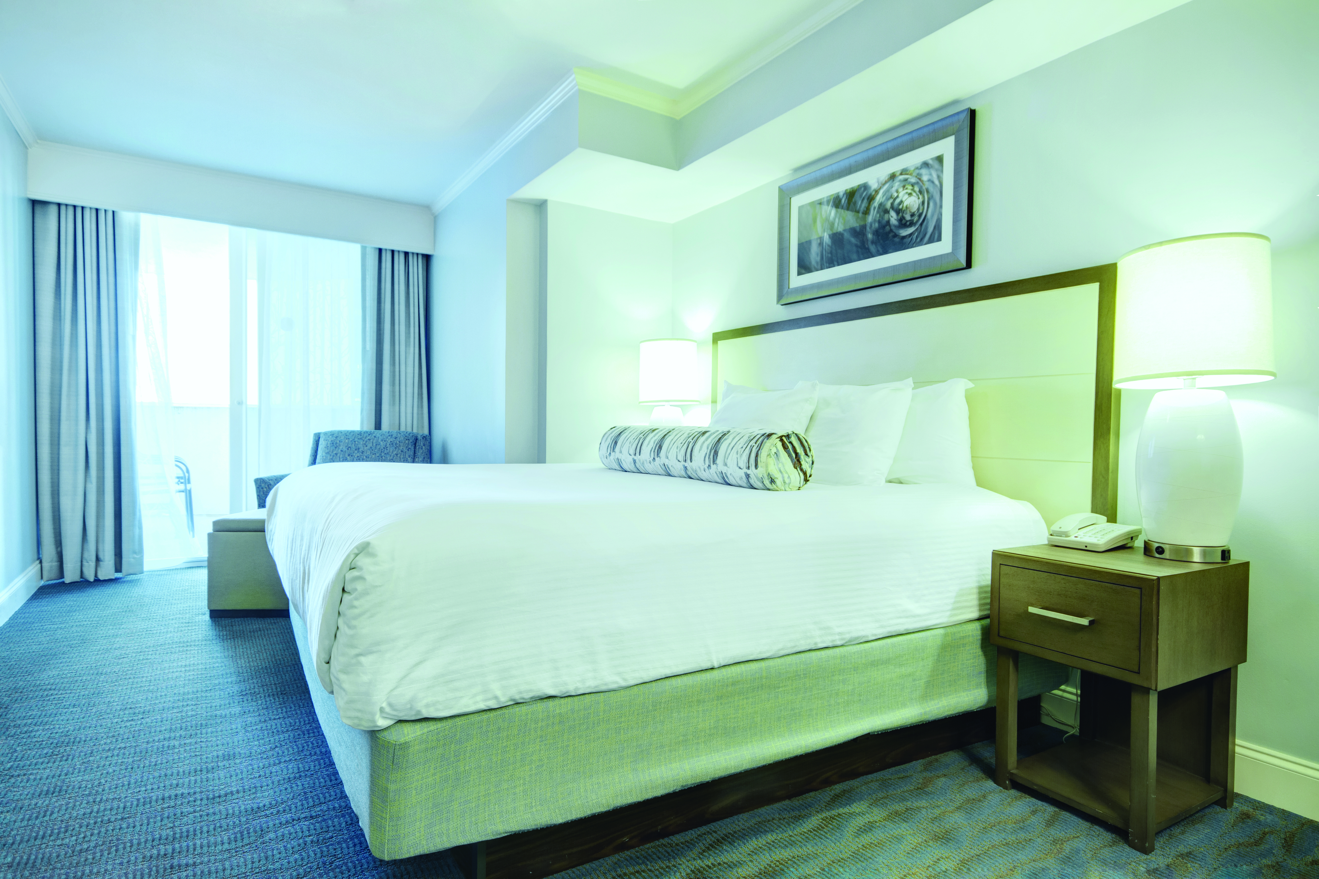 Guest room at the Club Wyndham Towers on the Grove at North Myrtle in North Myrtle Beach, South Carolina