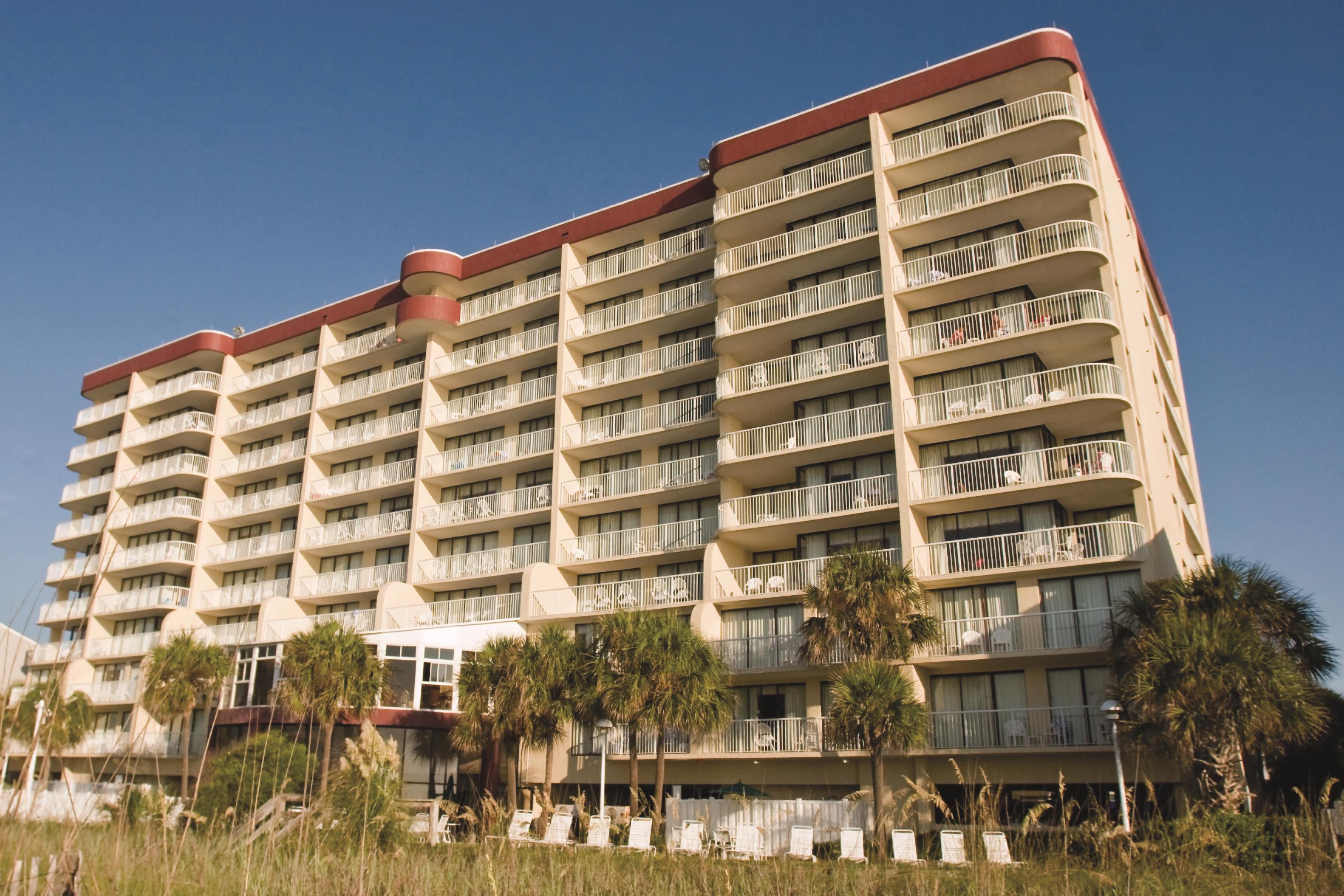 Exterior of Club Wyndham Westwinds hotel in North Myrtle Beach, South Carolina