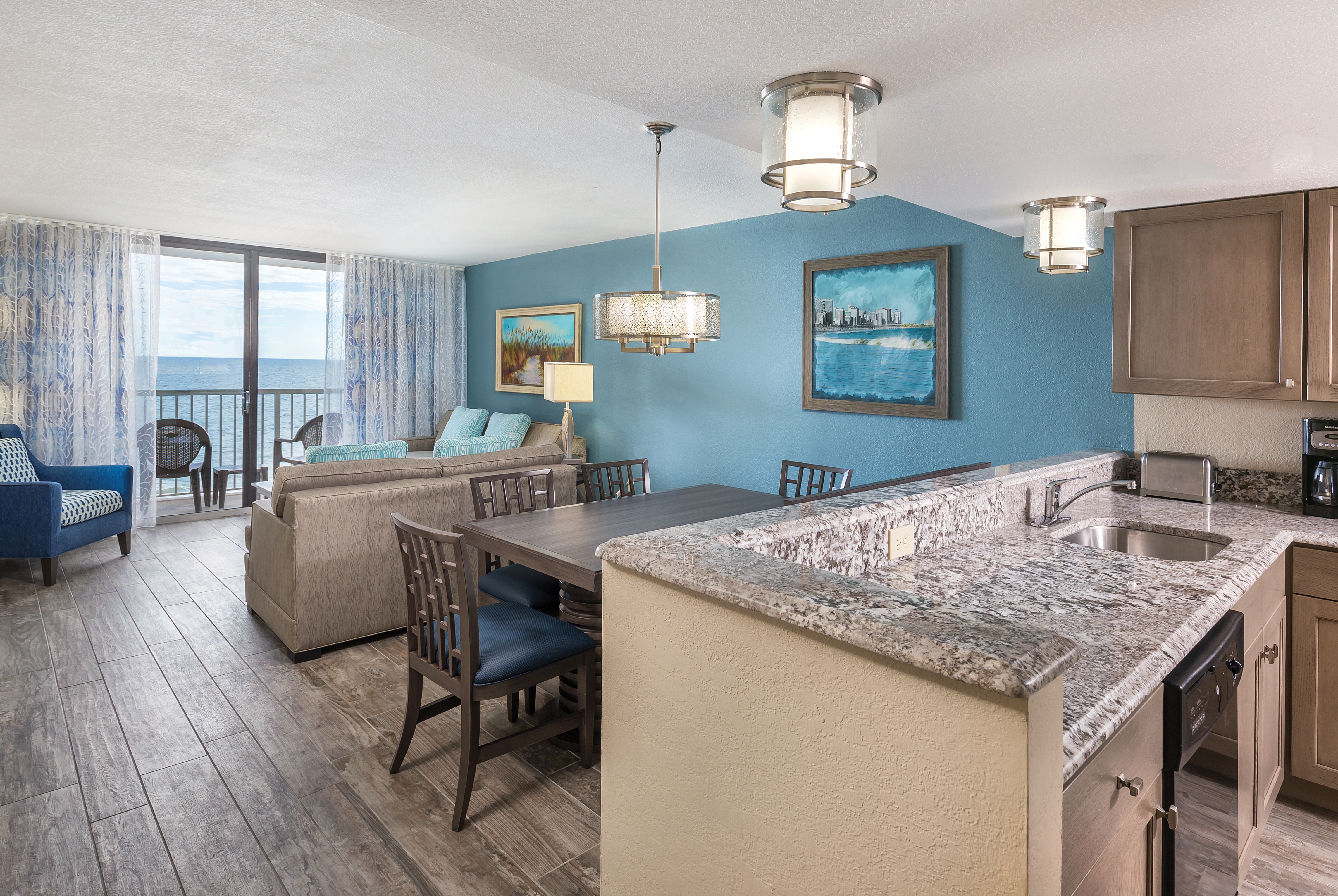 Guest room at the Club Wyndham Westwinds in North Myrtle Beach, South Carolina