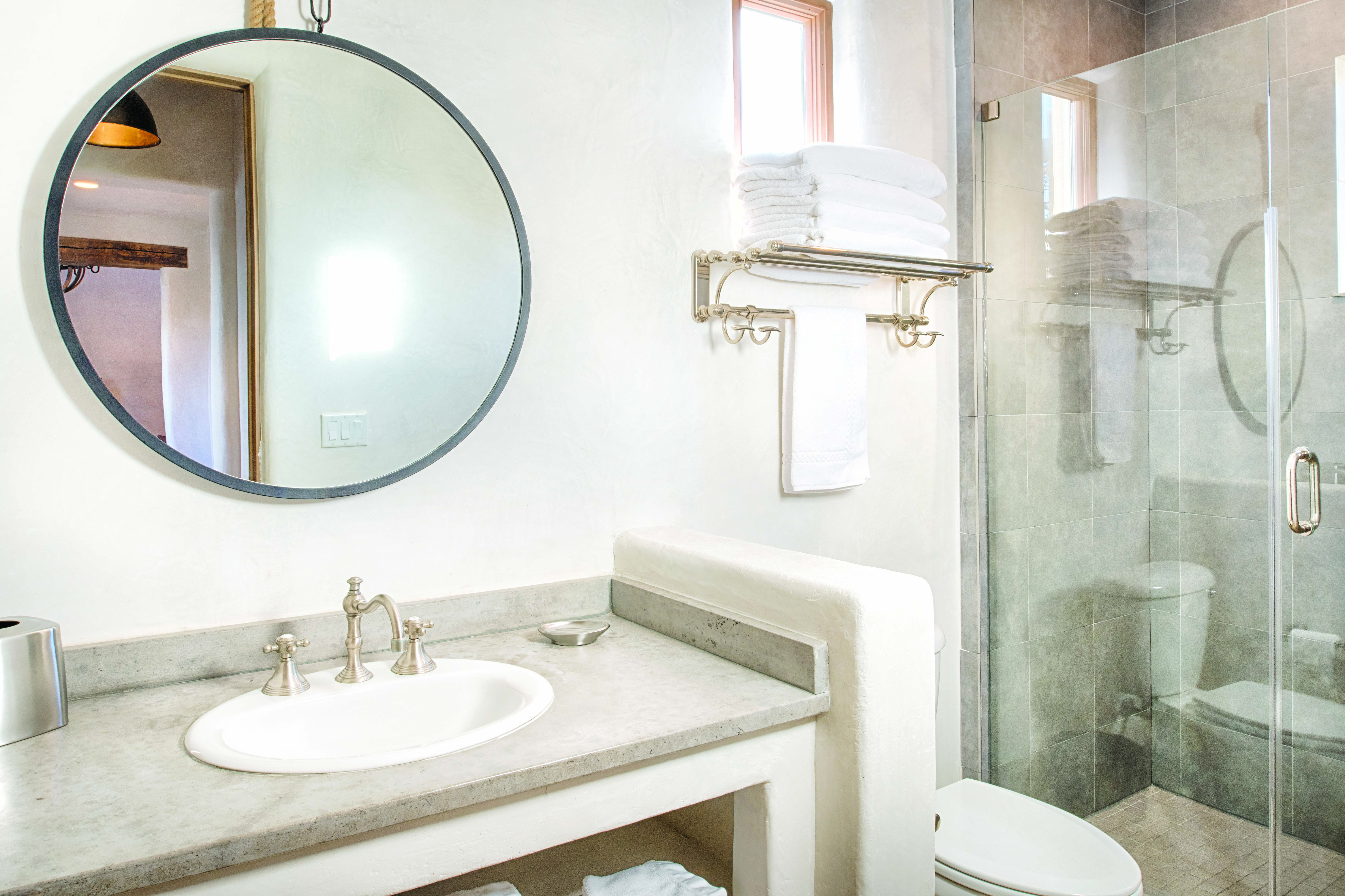 Guest room bath at the WorldMark Hunt - Stablewood Springs Resort in Hunt, Texas