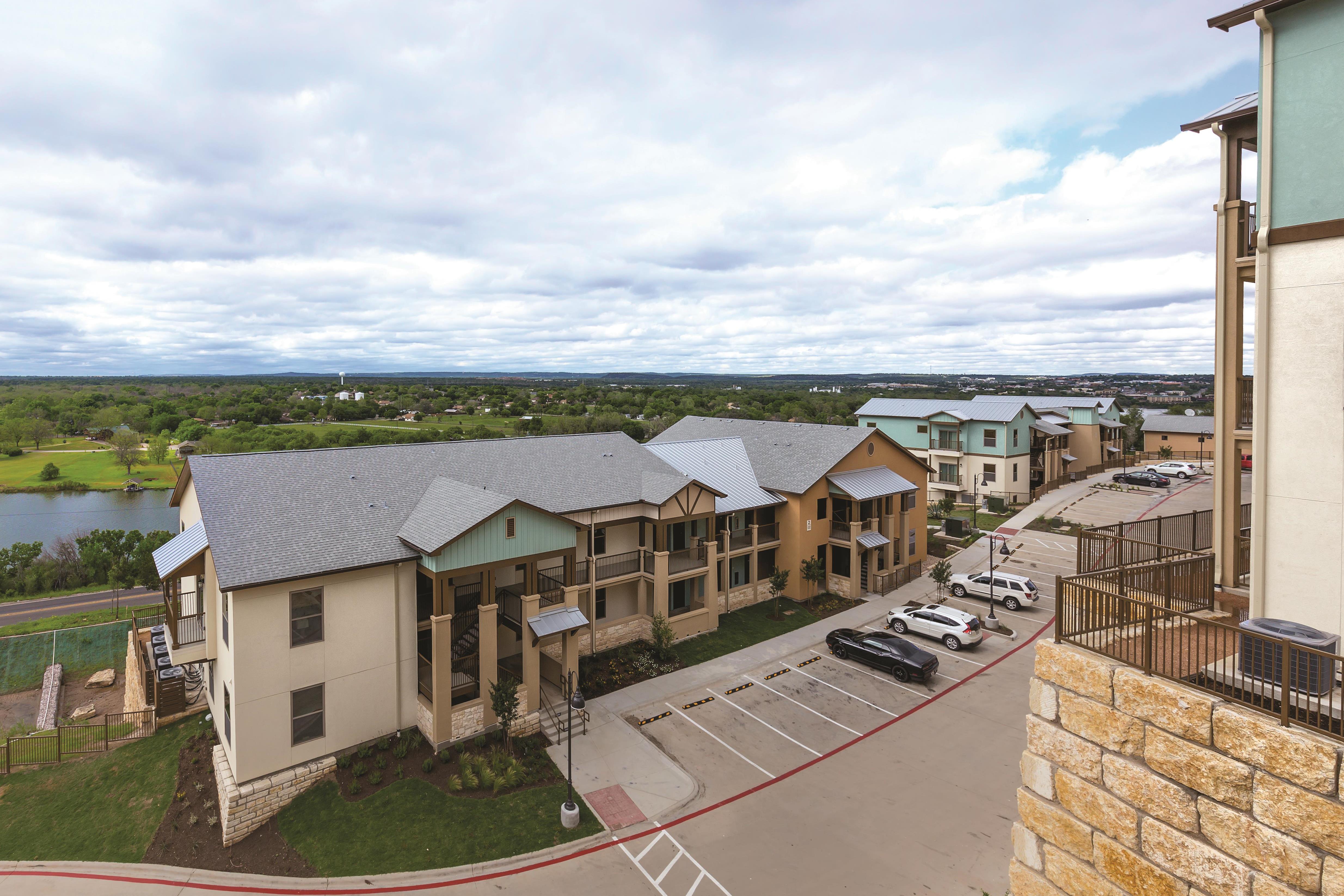 Aerial View of WorldMark Marble Falls hotel in Marble Falls, Texas