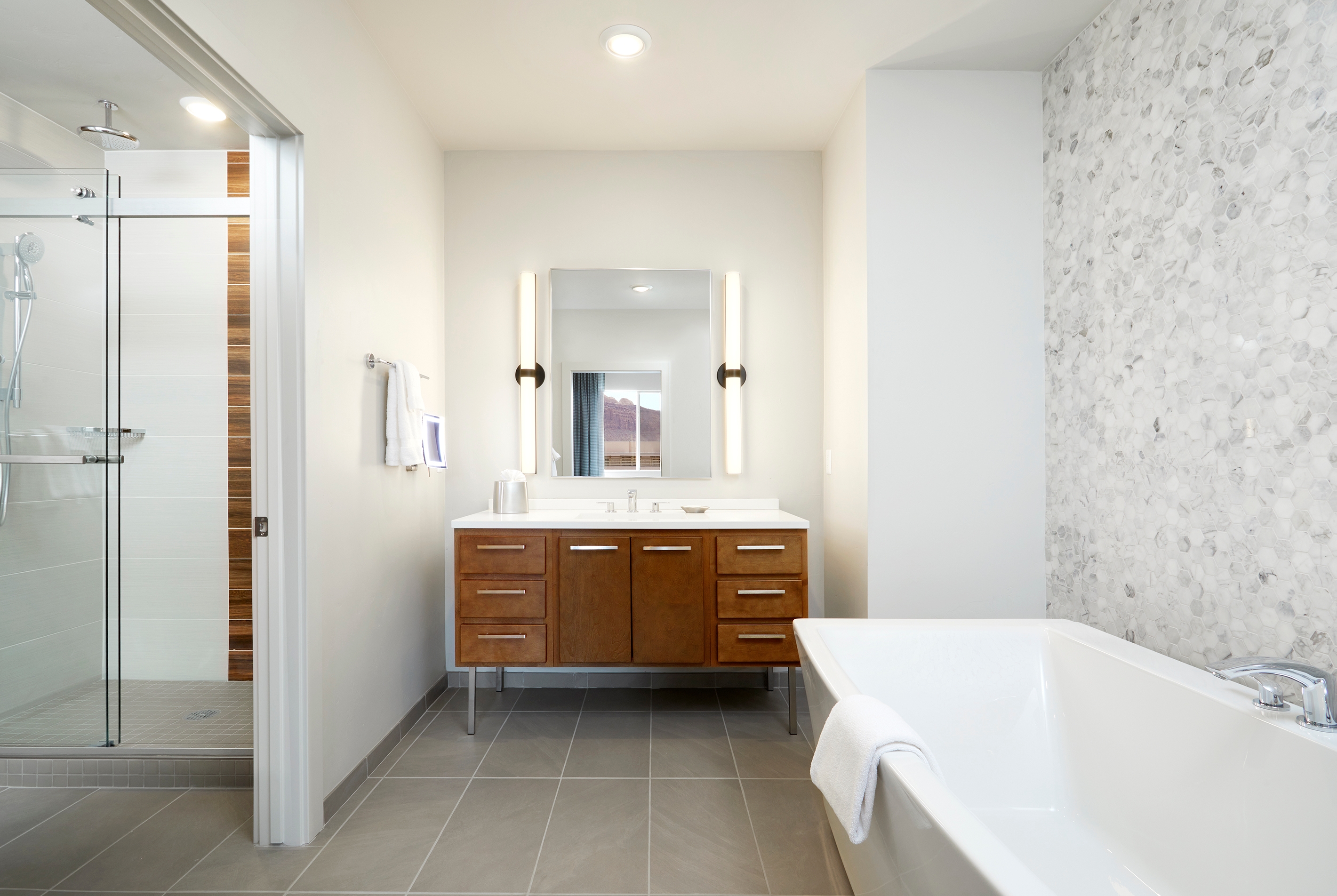 Guest room bath at the The Moab Resort, WorldMark Associate in Moab, Utah