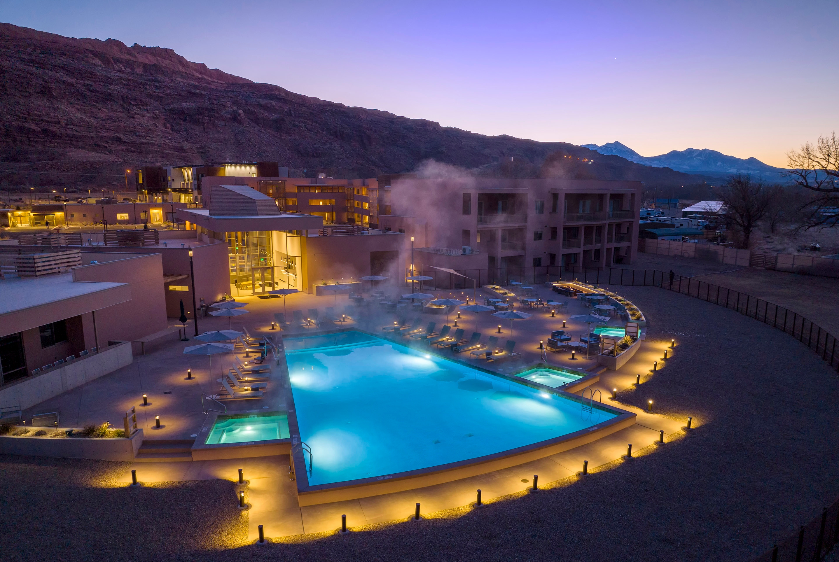 Pool night image at the The Moab Resort, WorldMark Associate in Moab, Utah