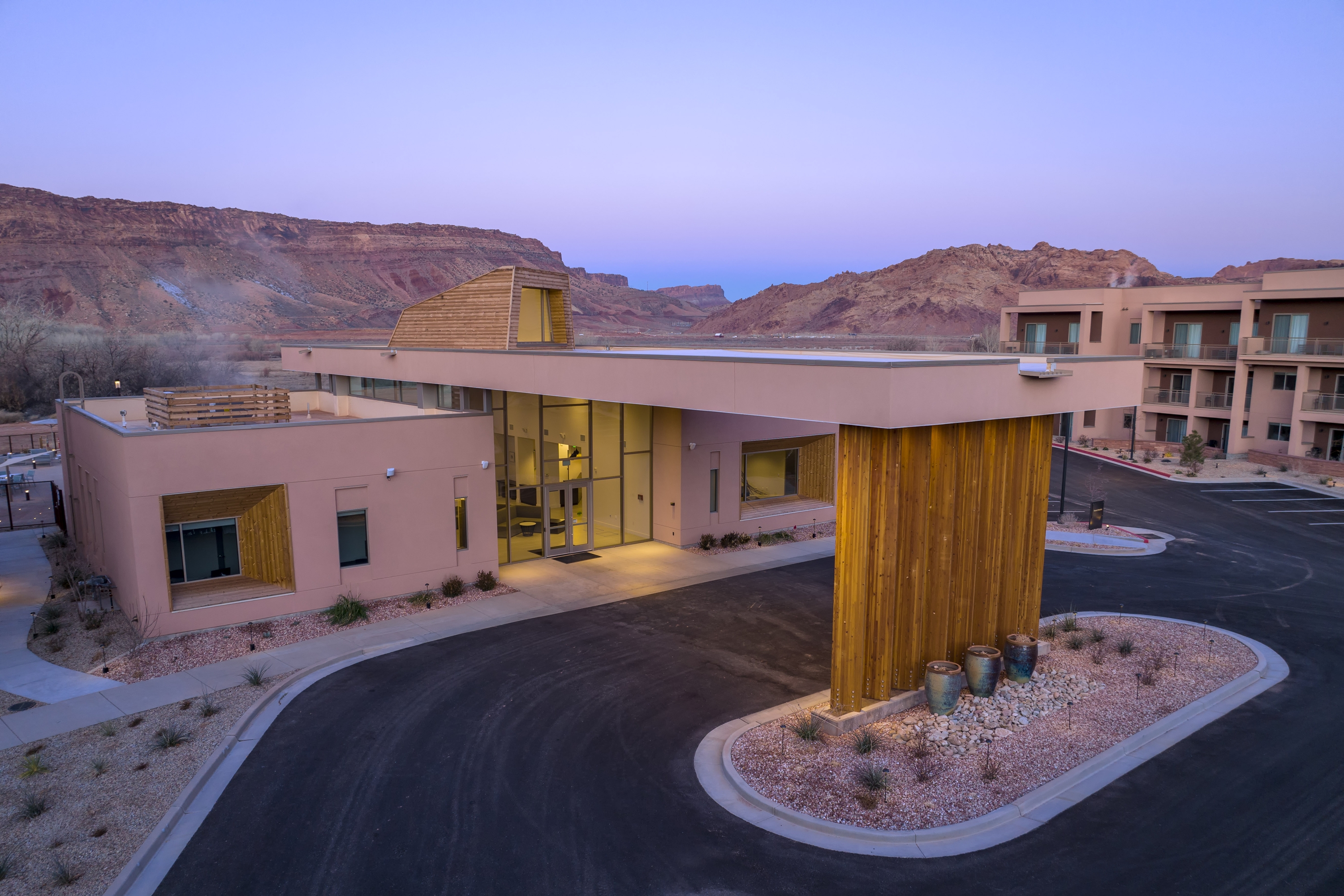 Exterior of EBAC Moab hotel in Moab, Utah