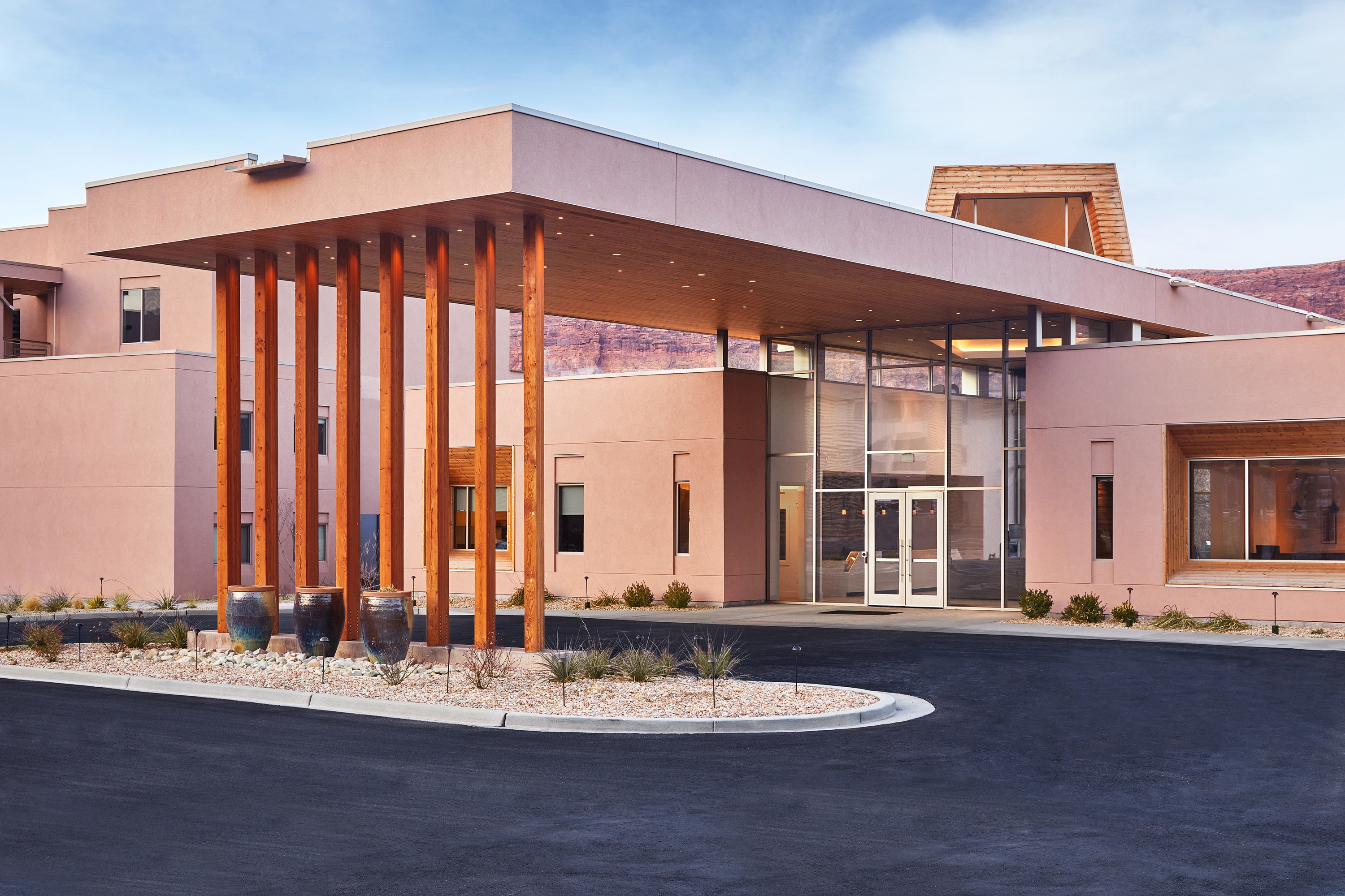 Exterior of EBAC Moab hotel in Moab, Utah