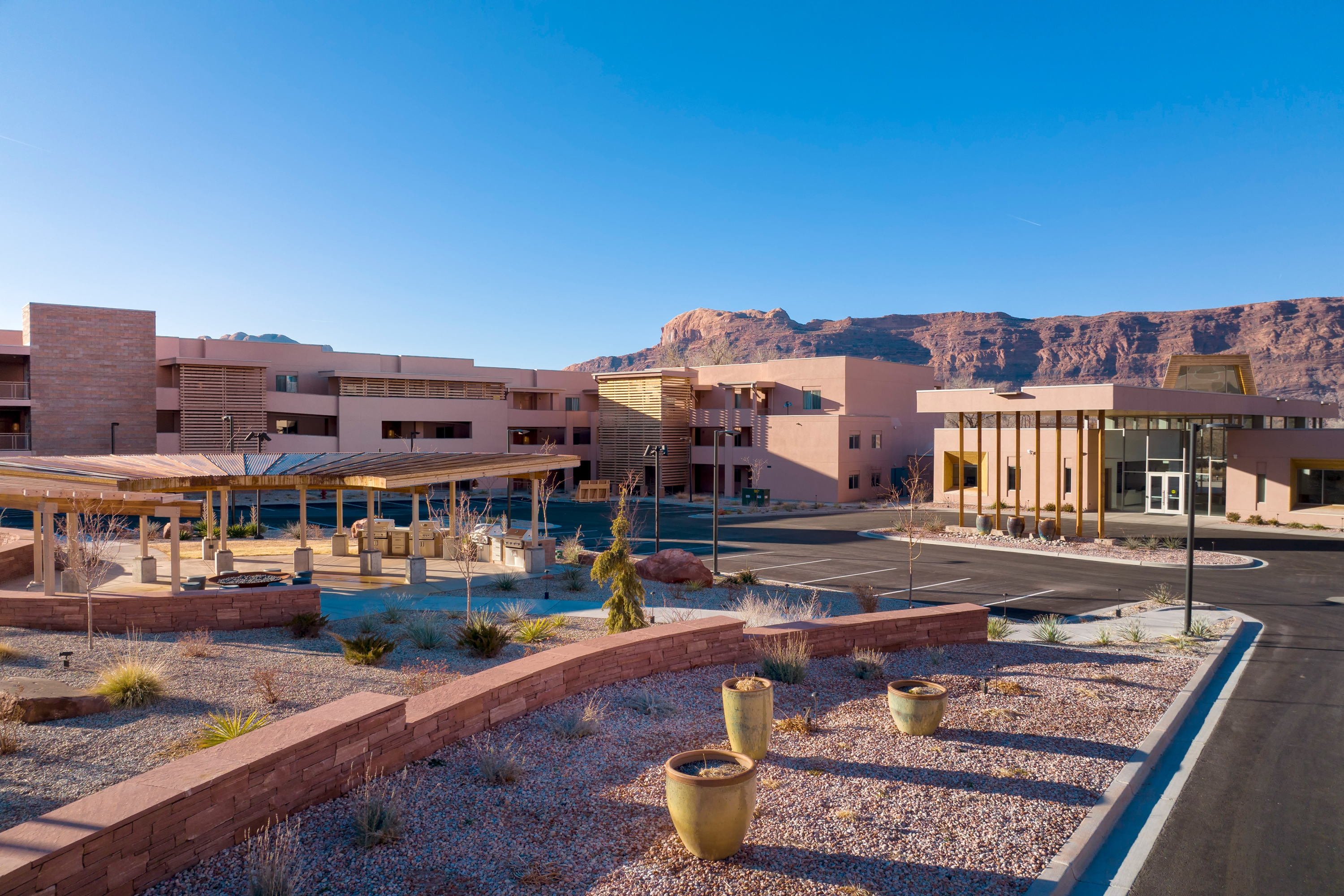 Exterior of EBAC Moab hotel in Moab, Utah