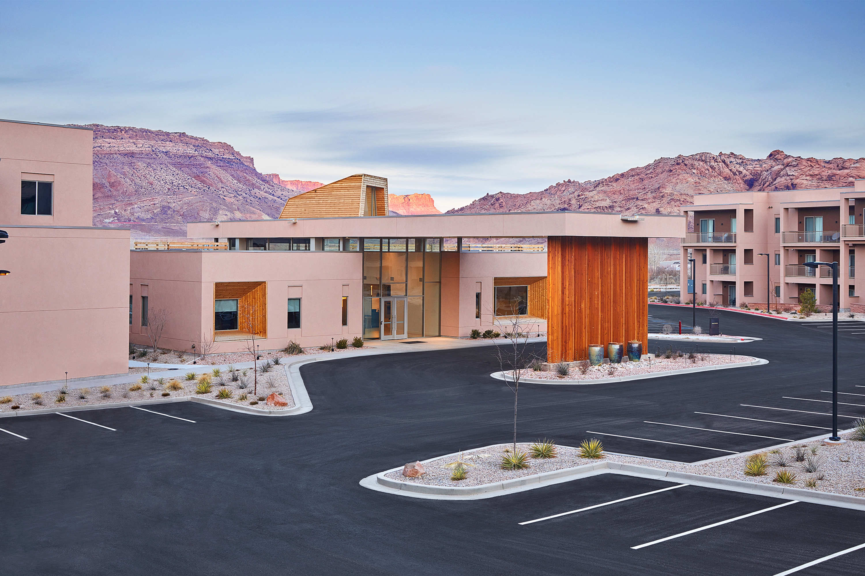 Exterior of EBAC Moab hotel in Moab, Utah