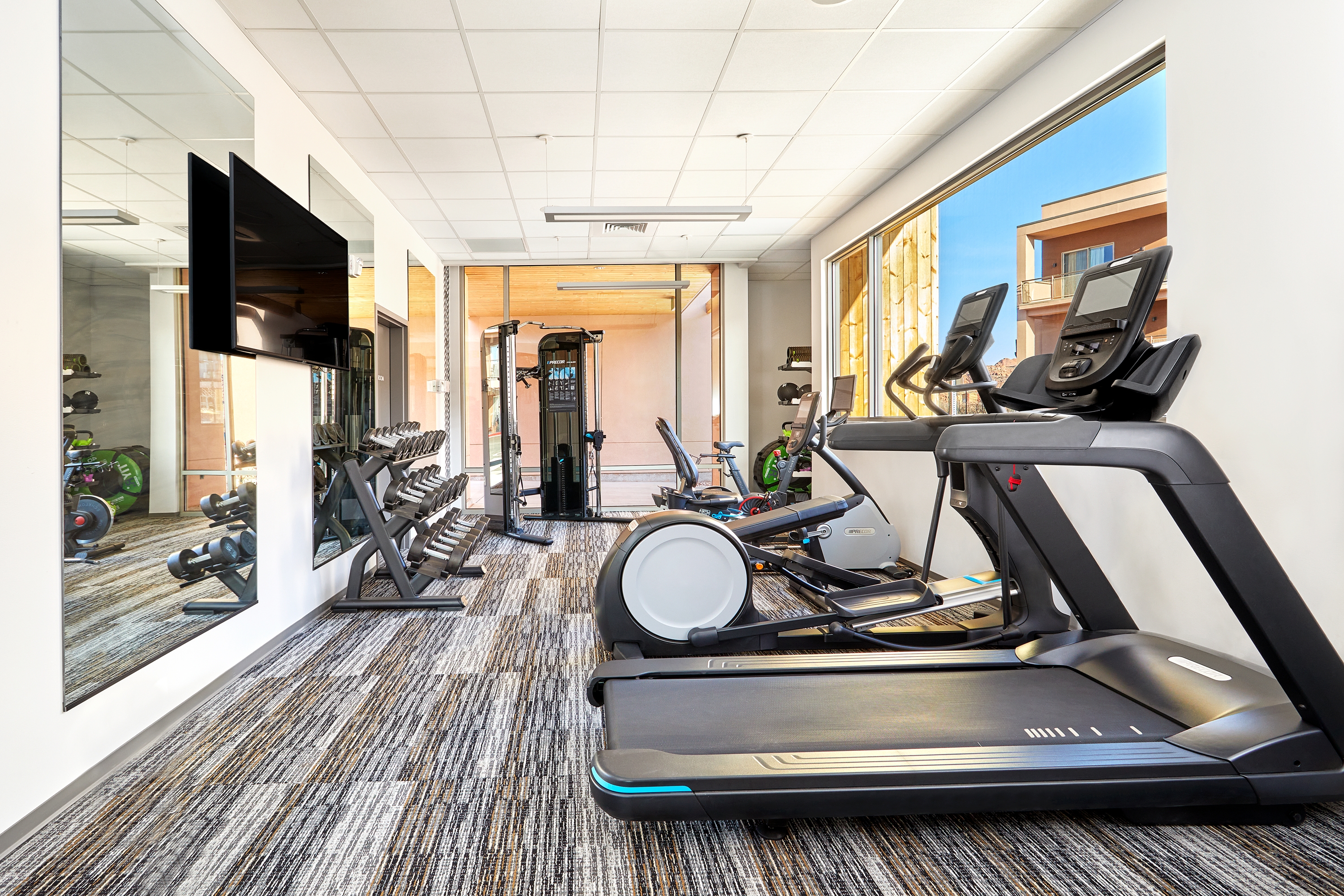 Fitness room at EBAC Moab in Moab, Utah