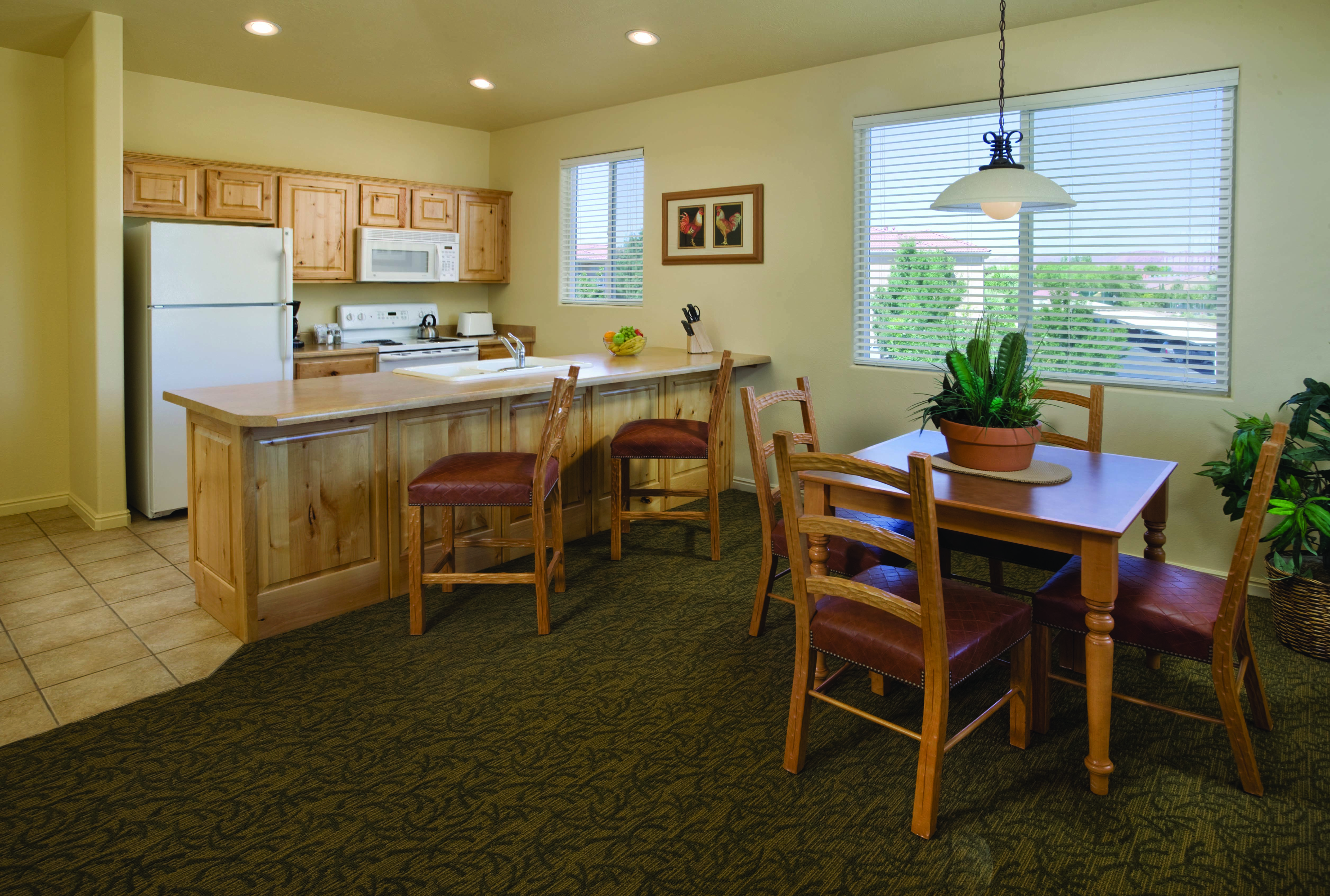 Guest room kitchen at WorldMark Estancia in St. George, Utah