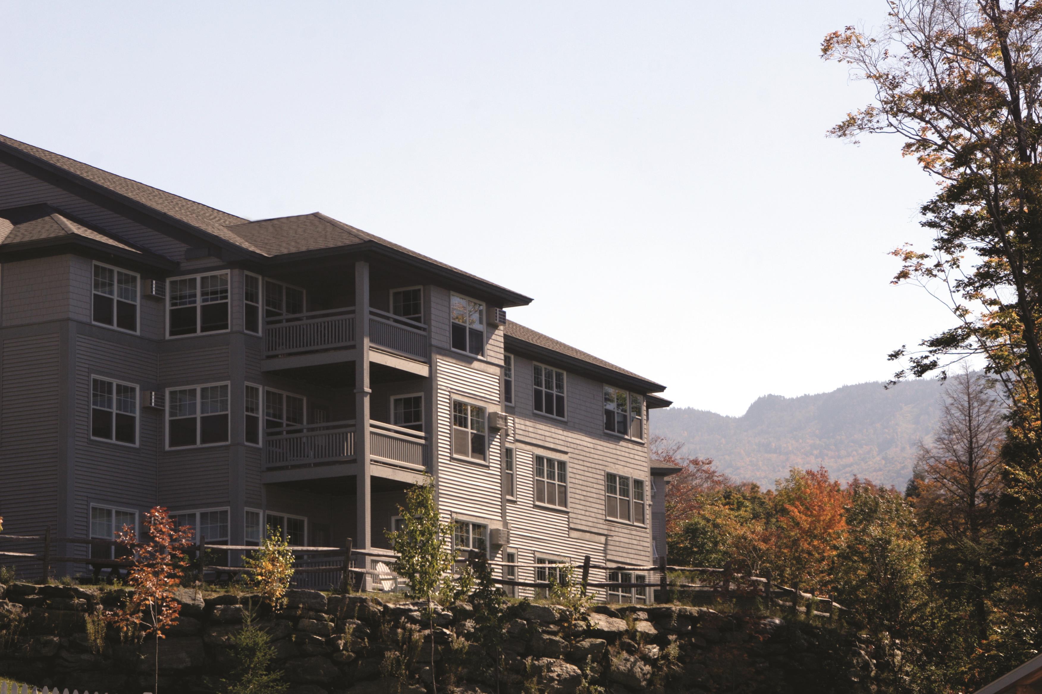 Exterior of Club Wyndham Smugglers' Notch Vermont hotel in Smugglers Notch, Vermont