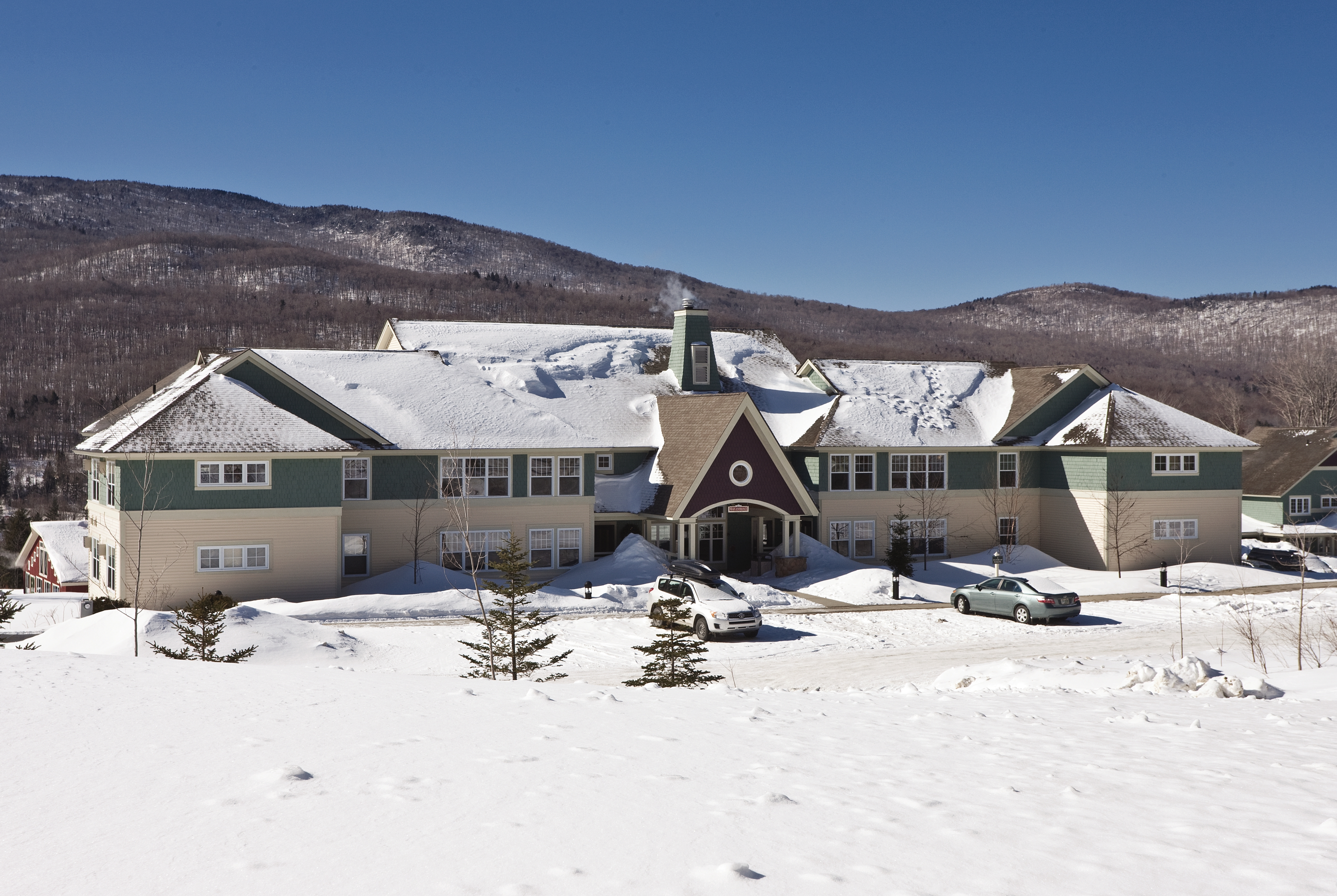 Exterior of Club Wyndham Smugglers' Notch Vermont hotel in Smugglers Notch, Vermont