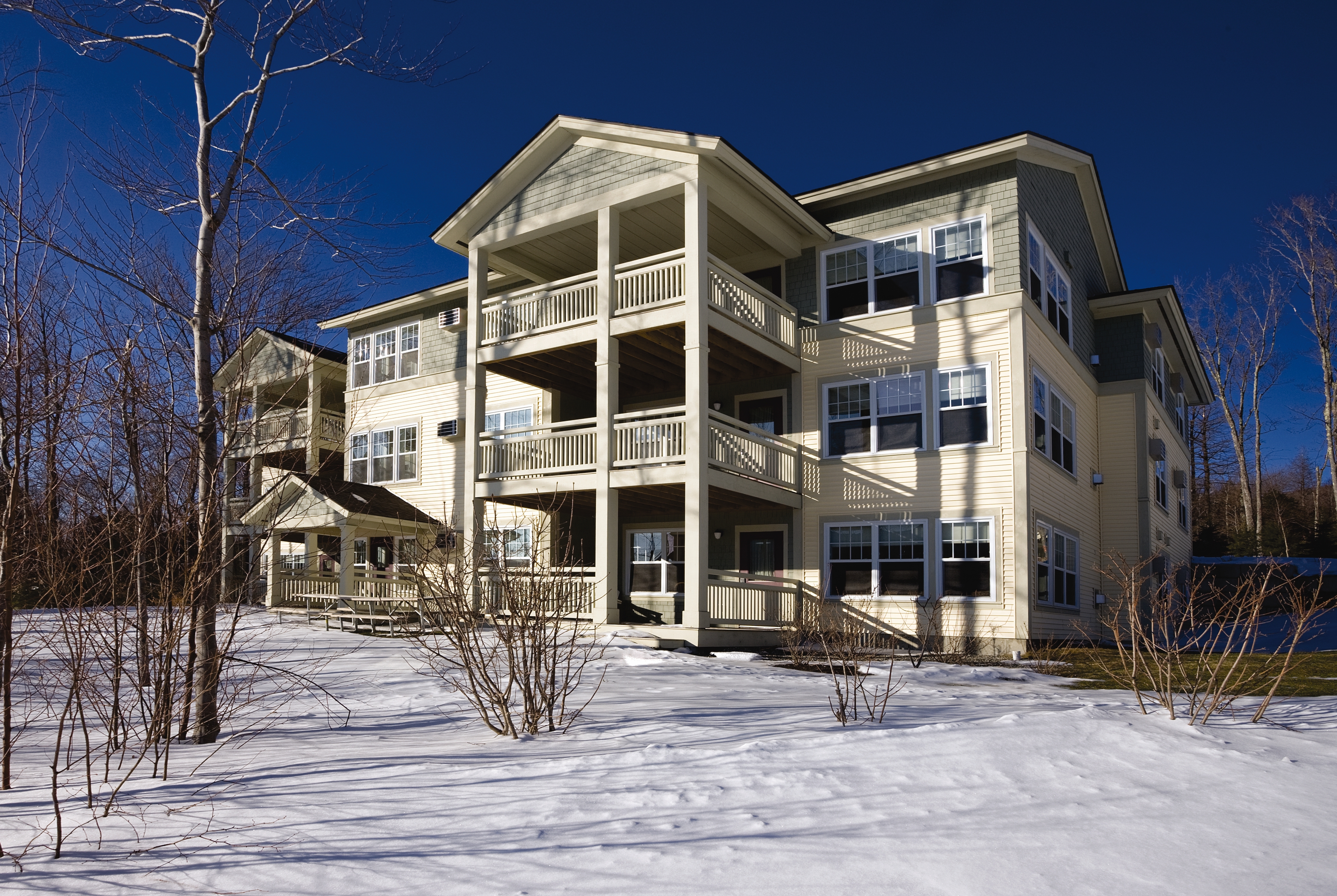 Exterior of Club Wyndham Smugglers' Notch Vermont hotel in Smugglers Notch, Vermont