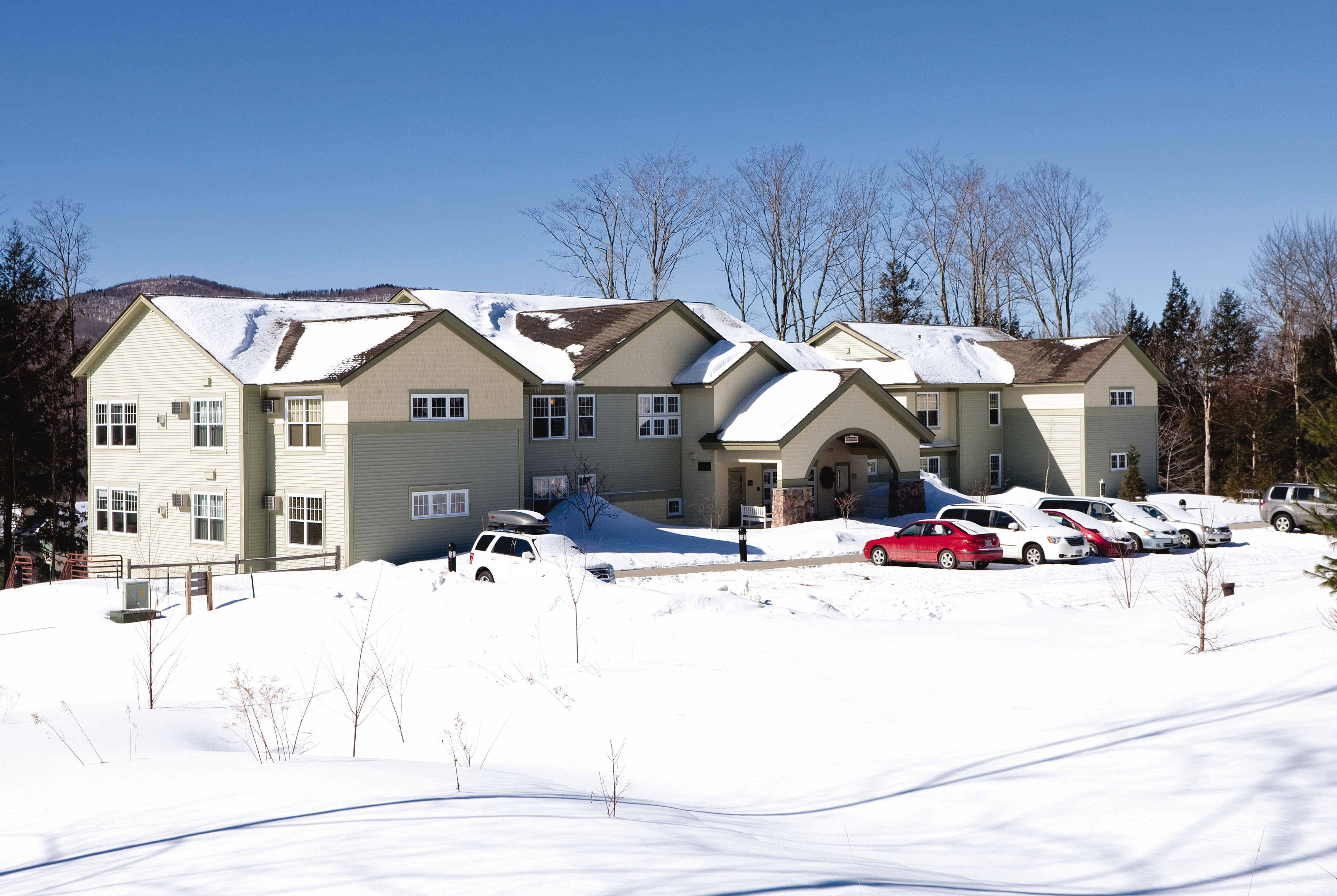 Exterior of Club Wyndham Smugglers' Notch Vermont hotel in Smugglers Notch, Vermont