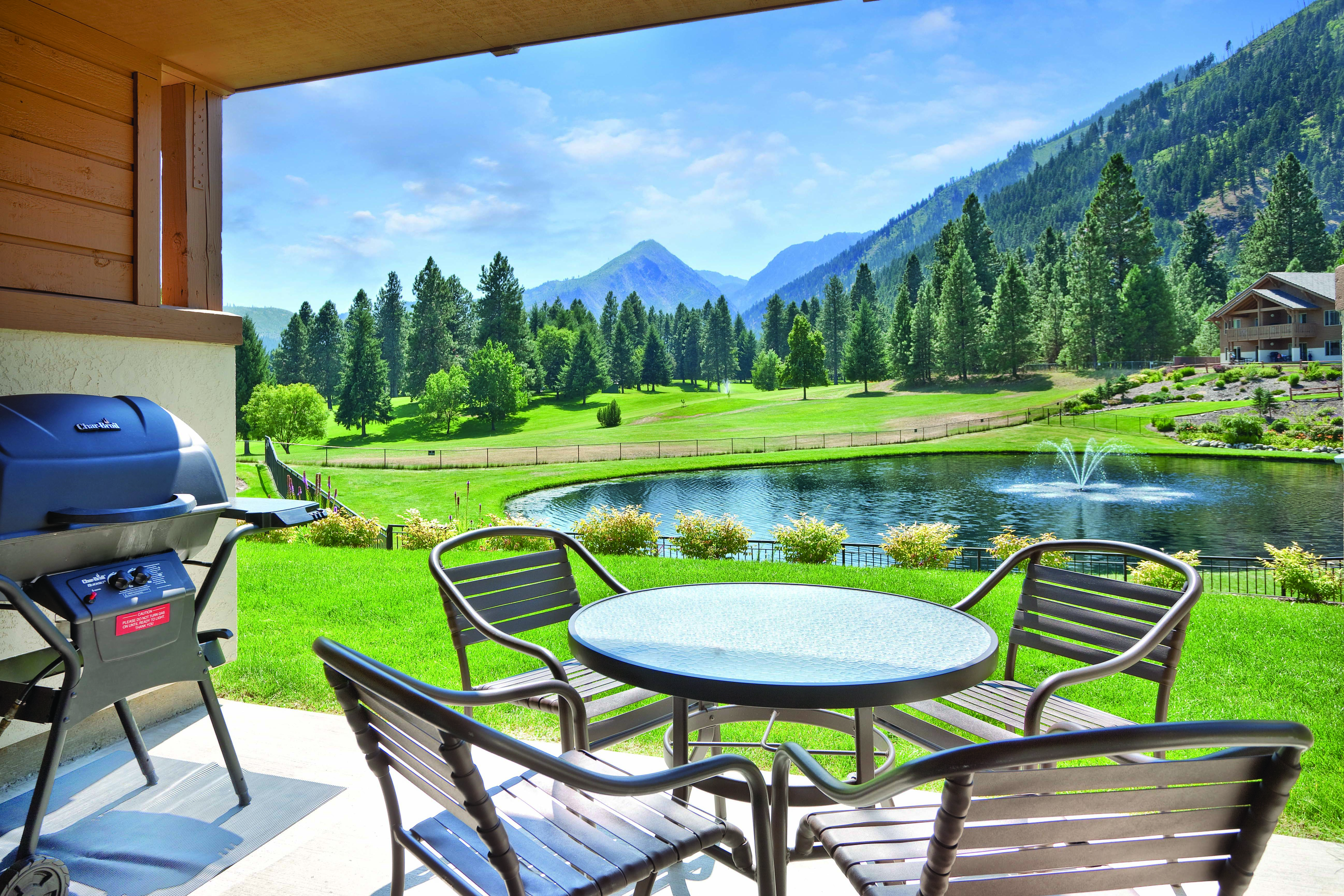 Guest room patio at the WorldMark Leavenworth in Leavenworth, Washington