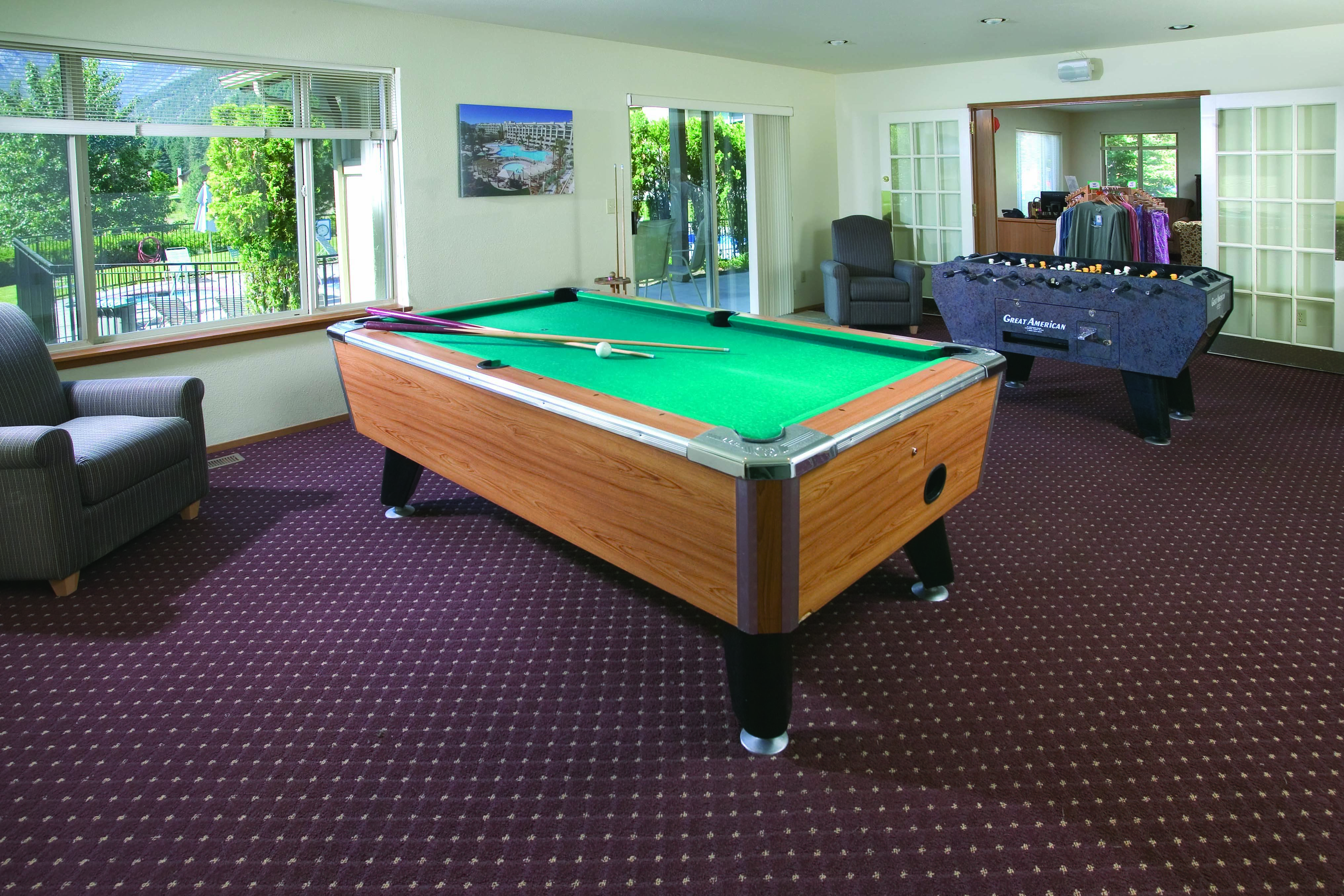 Game room at WorldMark Leavenworth in Leavenworth, Washington