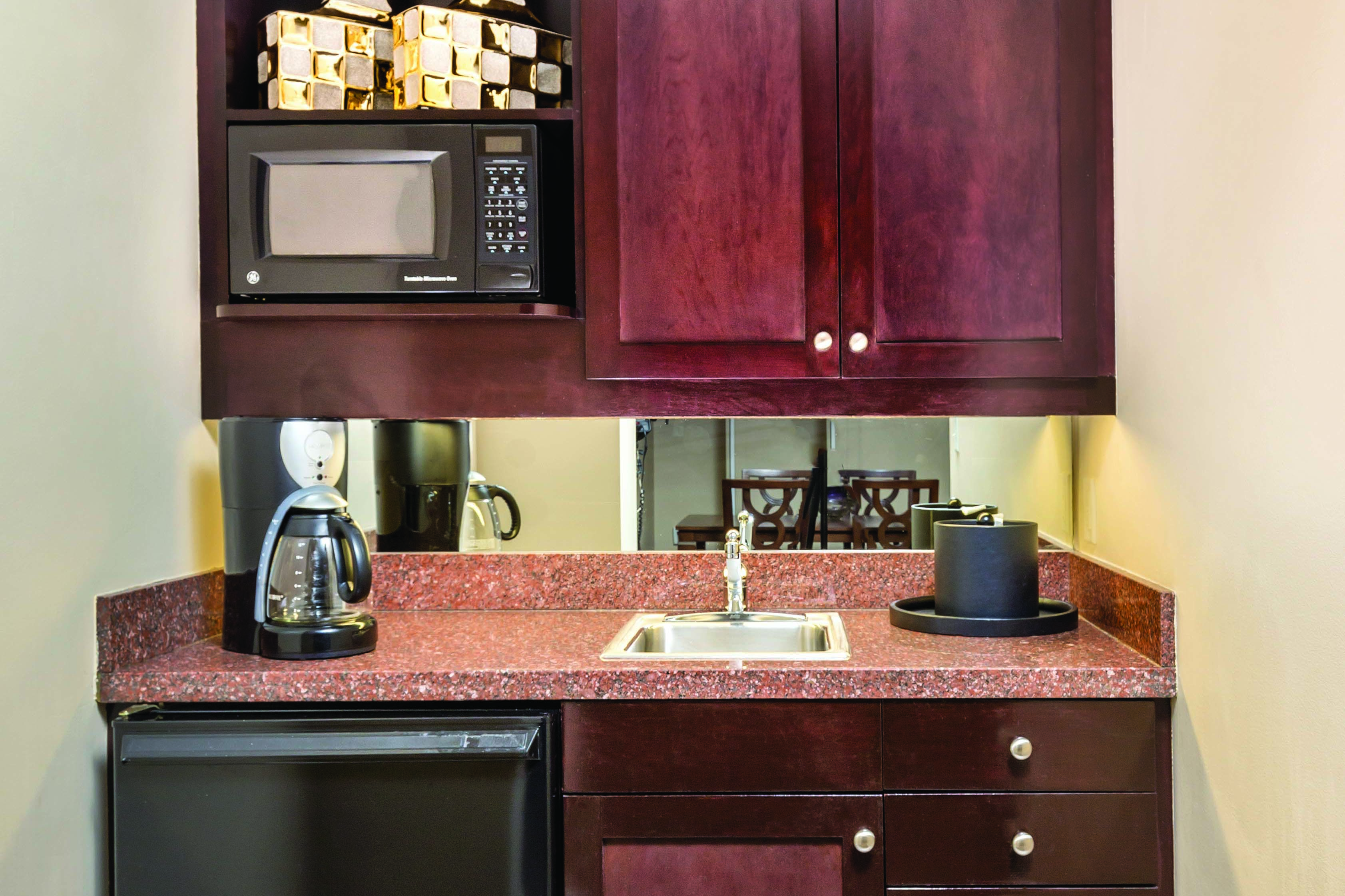 Guest room mini bar at WorldMark Seattle - The Camlin in Seattle, Washington