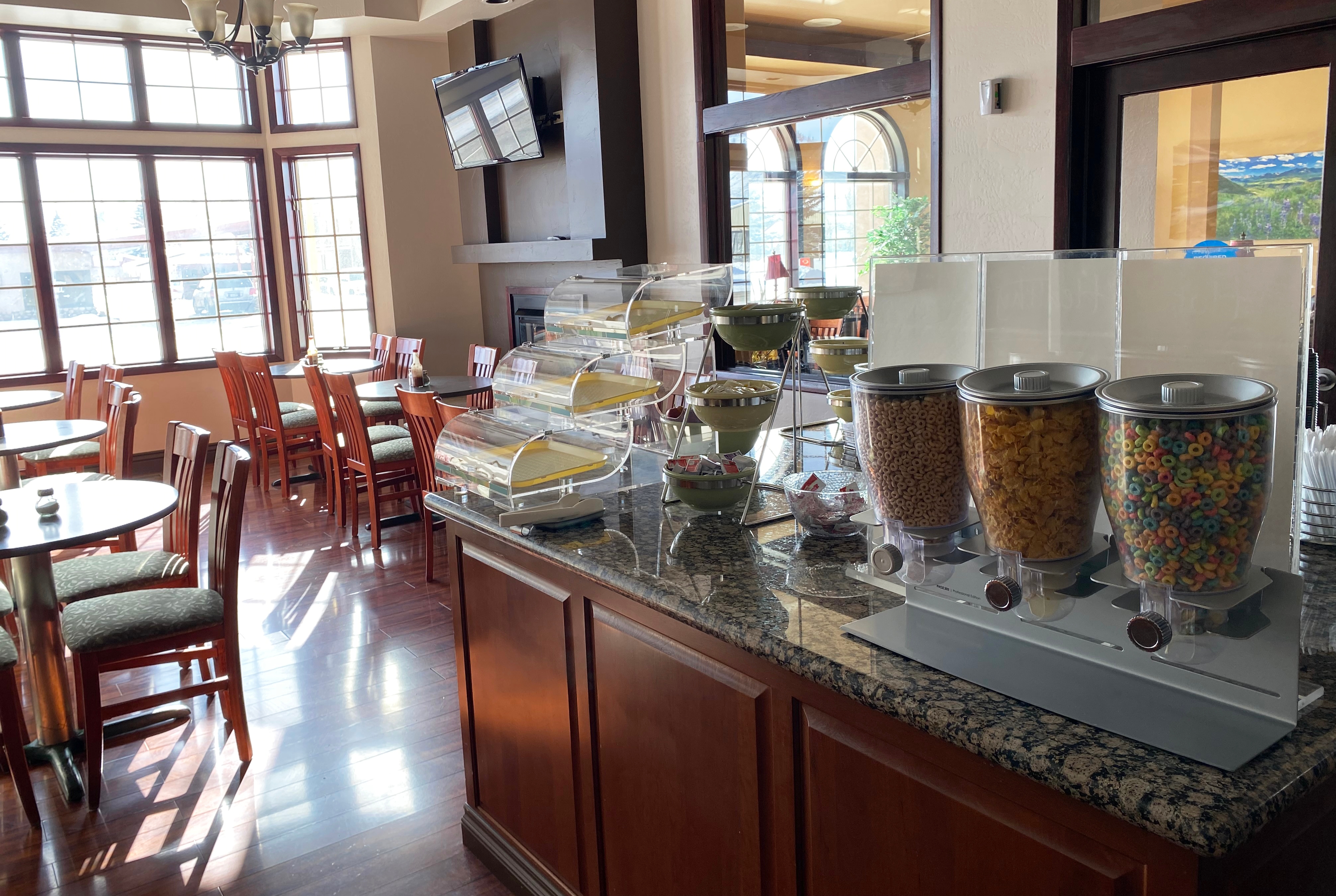 Wingate by Wyndham Gunnison Near Western Colorado University restaurant breakfast area with seating in Gunnison, Colorado