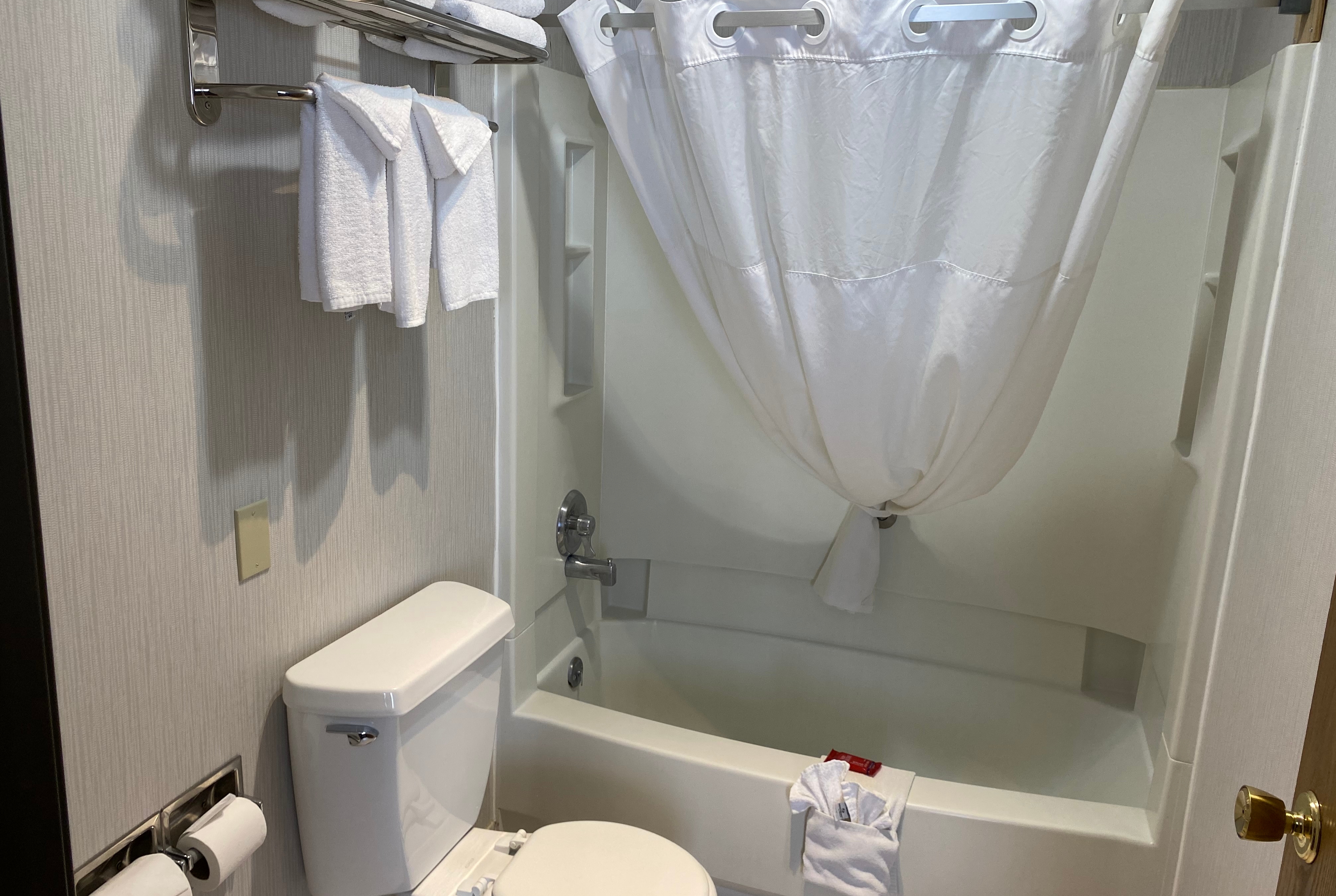 Guest room bath at the Wingate by Wyndham Gunnison Near Western Colorado University in Gunnison, Colorado